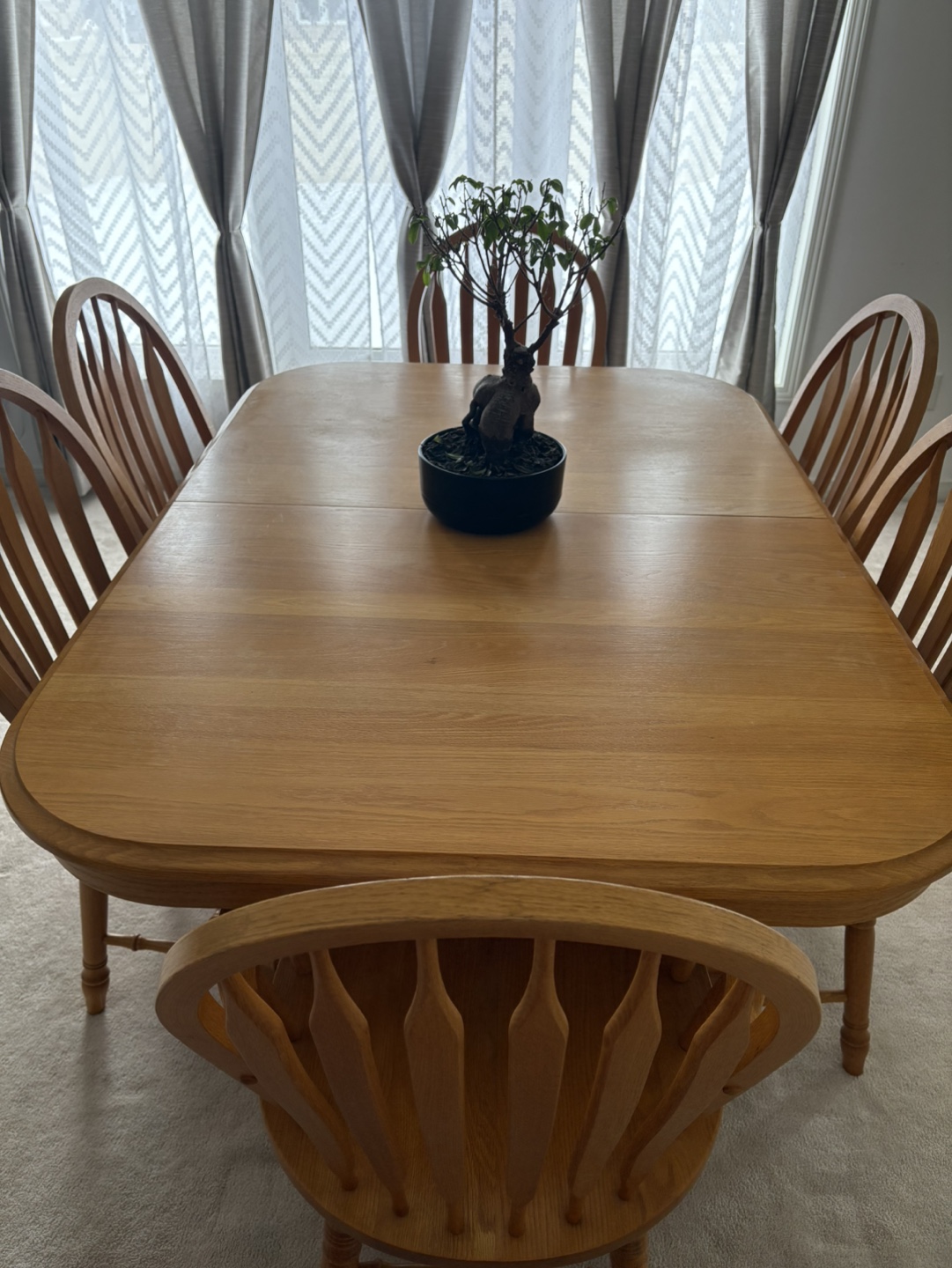 6-Piece Oak Dining Set with Leaf