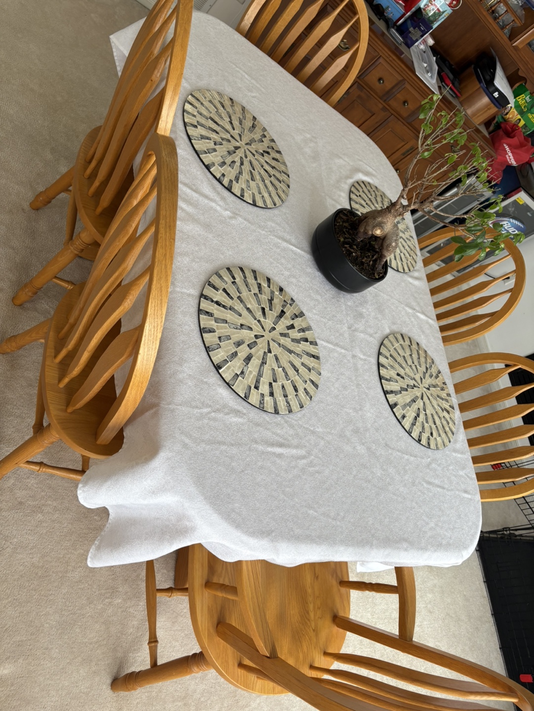 6-Piece Oak Dining Set with Leaf - photo 2
