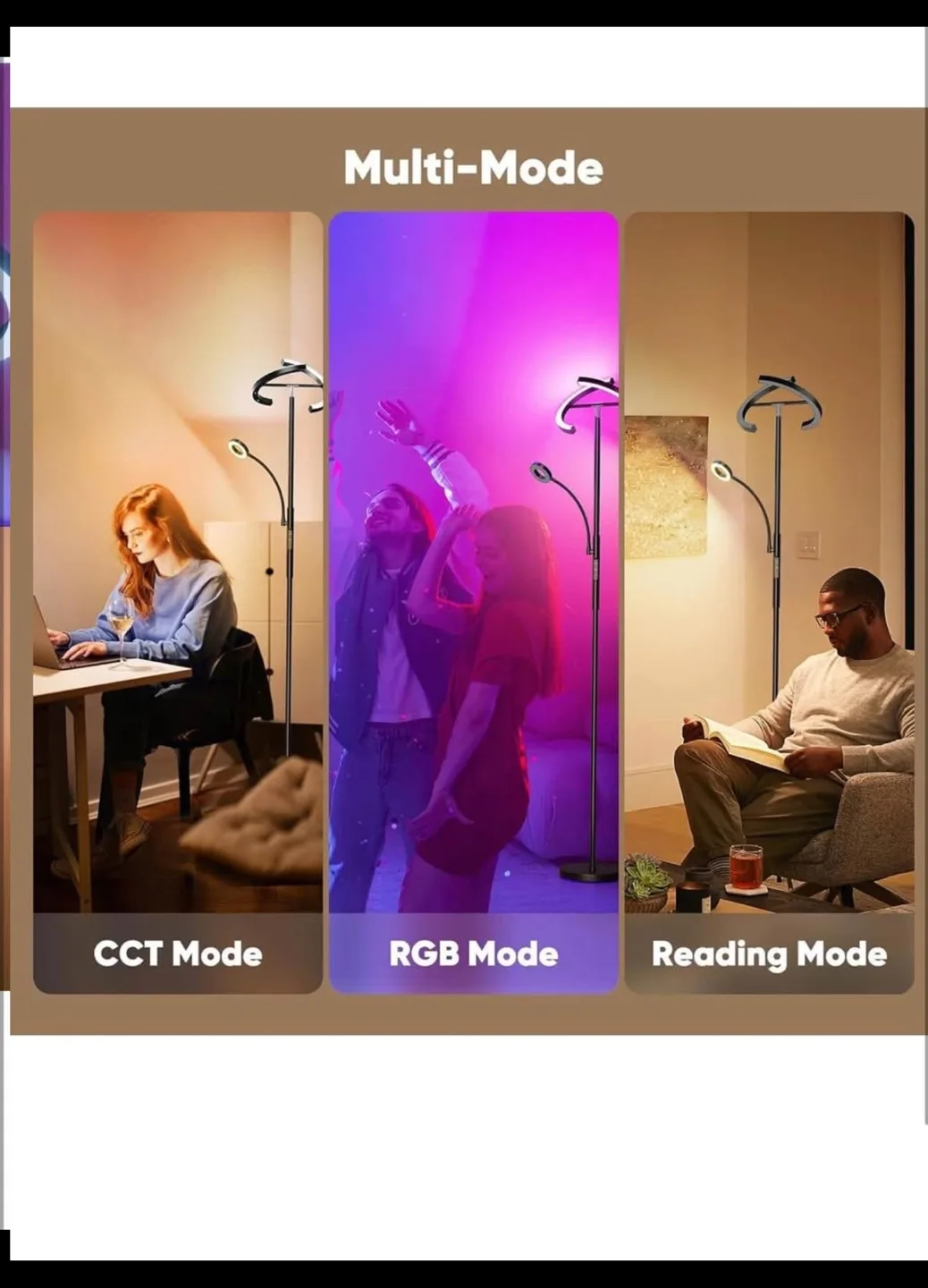 RGB LED Floor Lamp with Remote & Touch Control image indicator(3)