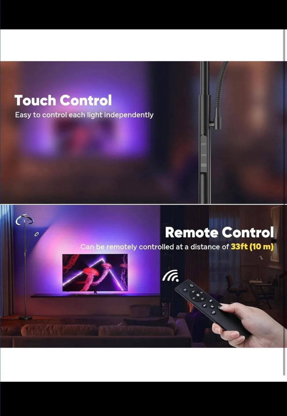 RGB LED Floor Lamp with Remote & Touch Control image indicator(4)