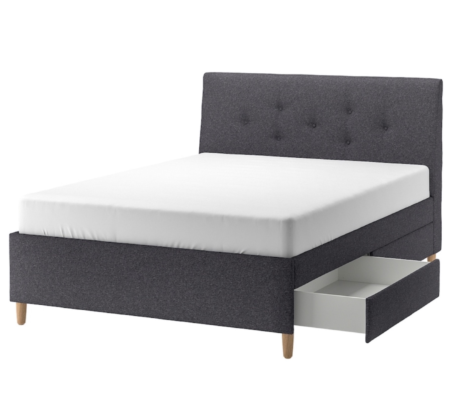 IKEA IDANÄS Queen Upholstered Storage Bed - Gunnared Dark Gray - photo 3