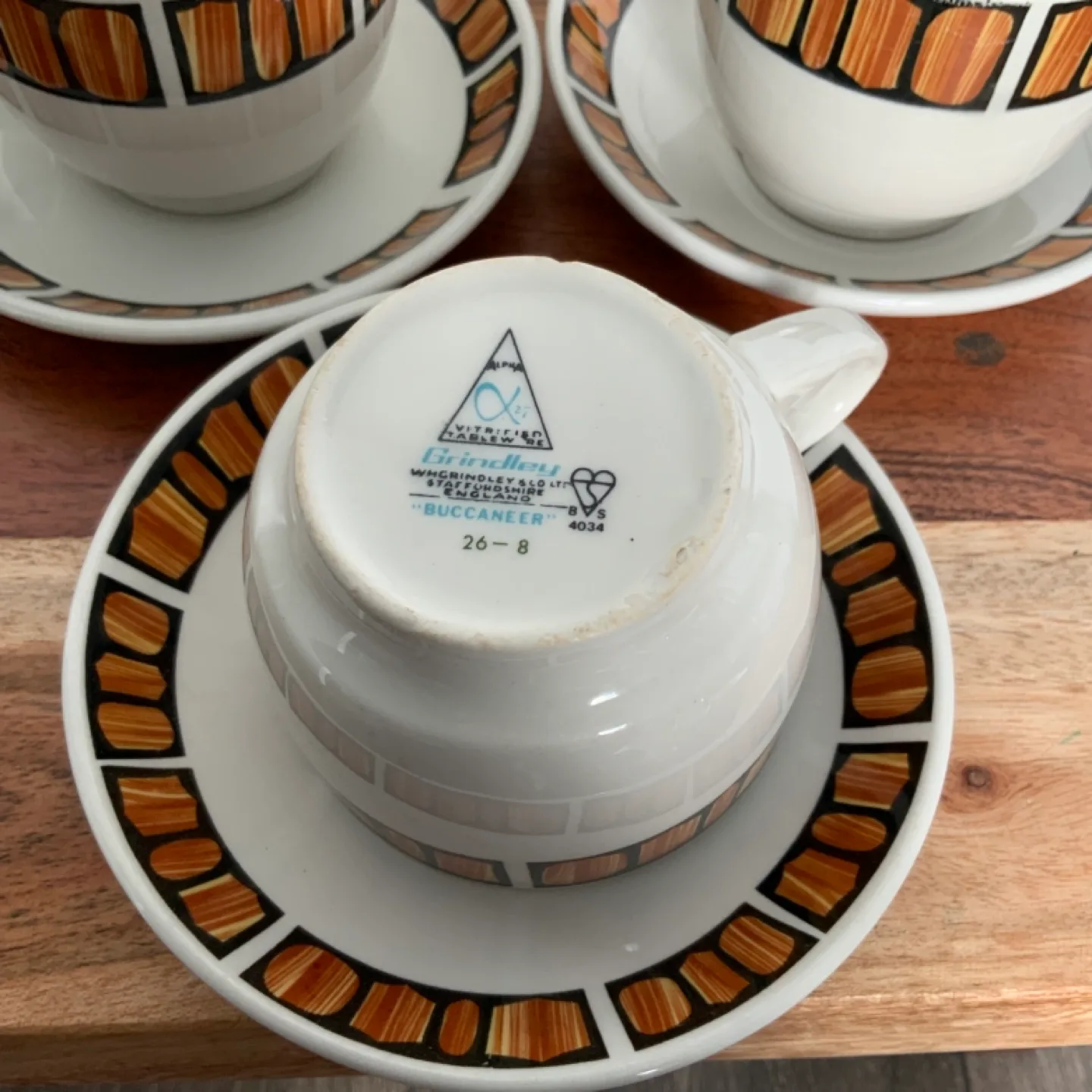 Vintage Grindley Teacups and Saucers image indicator(2)
