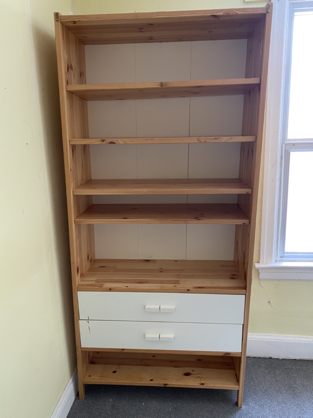 IKEA bookcase with two drawers
