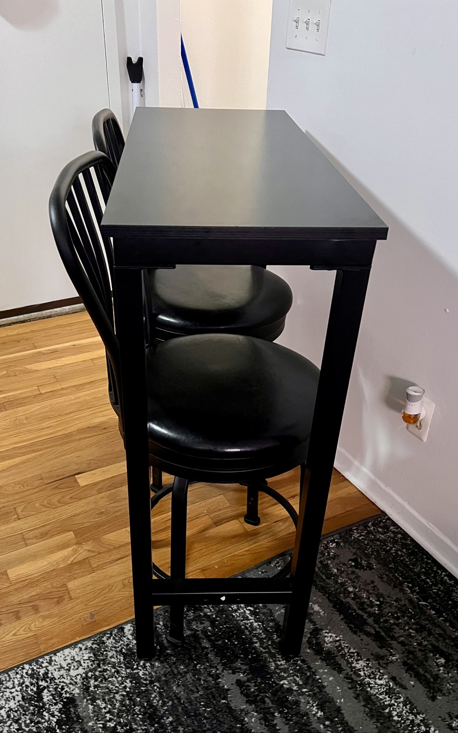 Black Pub Table Set with Two Stools - photo 3
