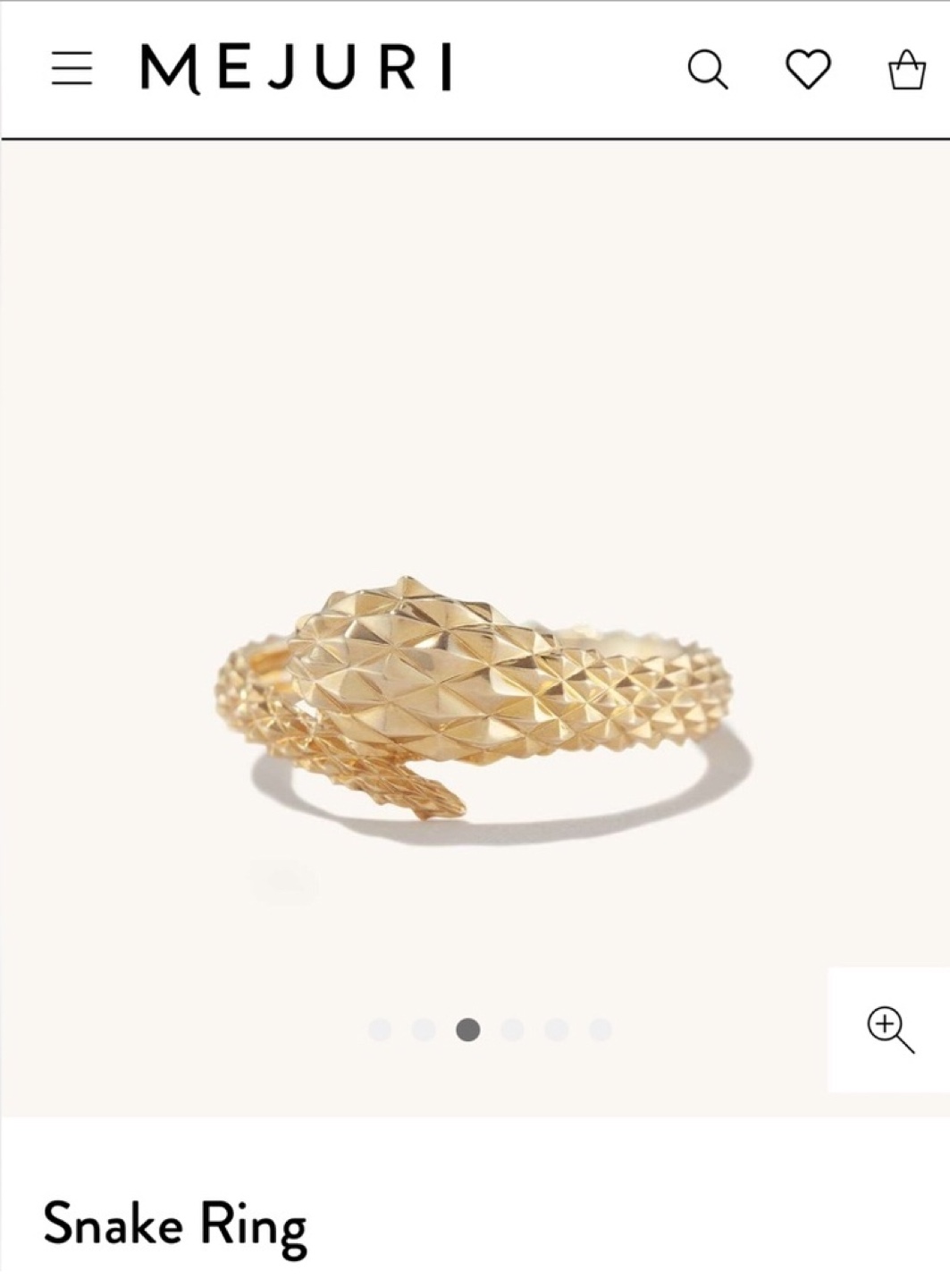 MEJURI snake ring- 14k gold