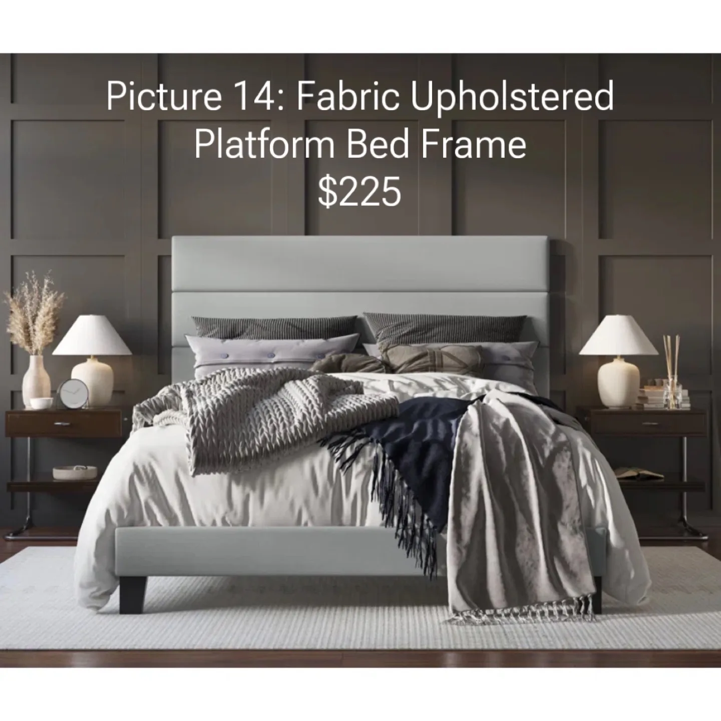 Queen Upholstered Platform Bed ▫️BRAND NEW▫️ image indicator(2)