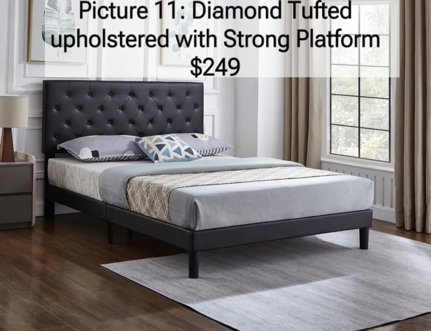 Queen Upholstered Platform Bed ▫️BRAND NEW▫️ image indicator(3)