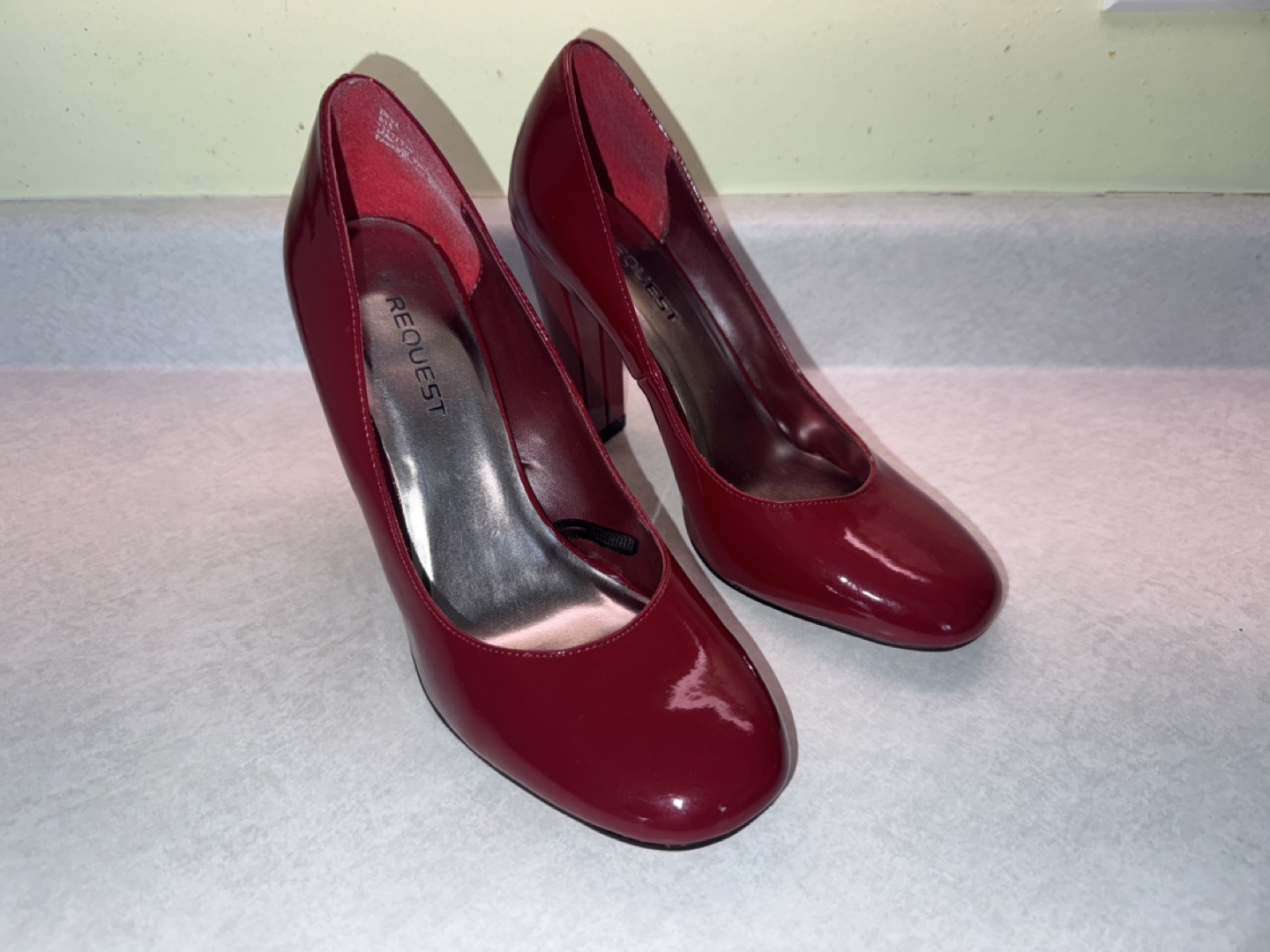 Women's Burgundy Patent Leather Heels