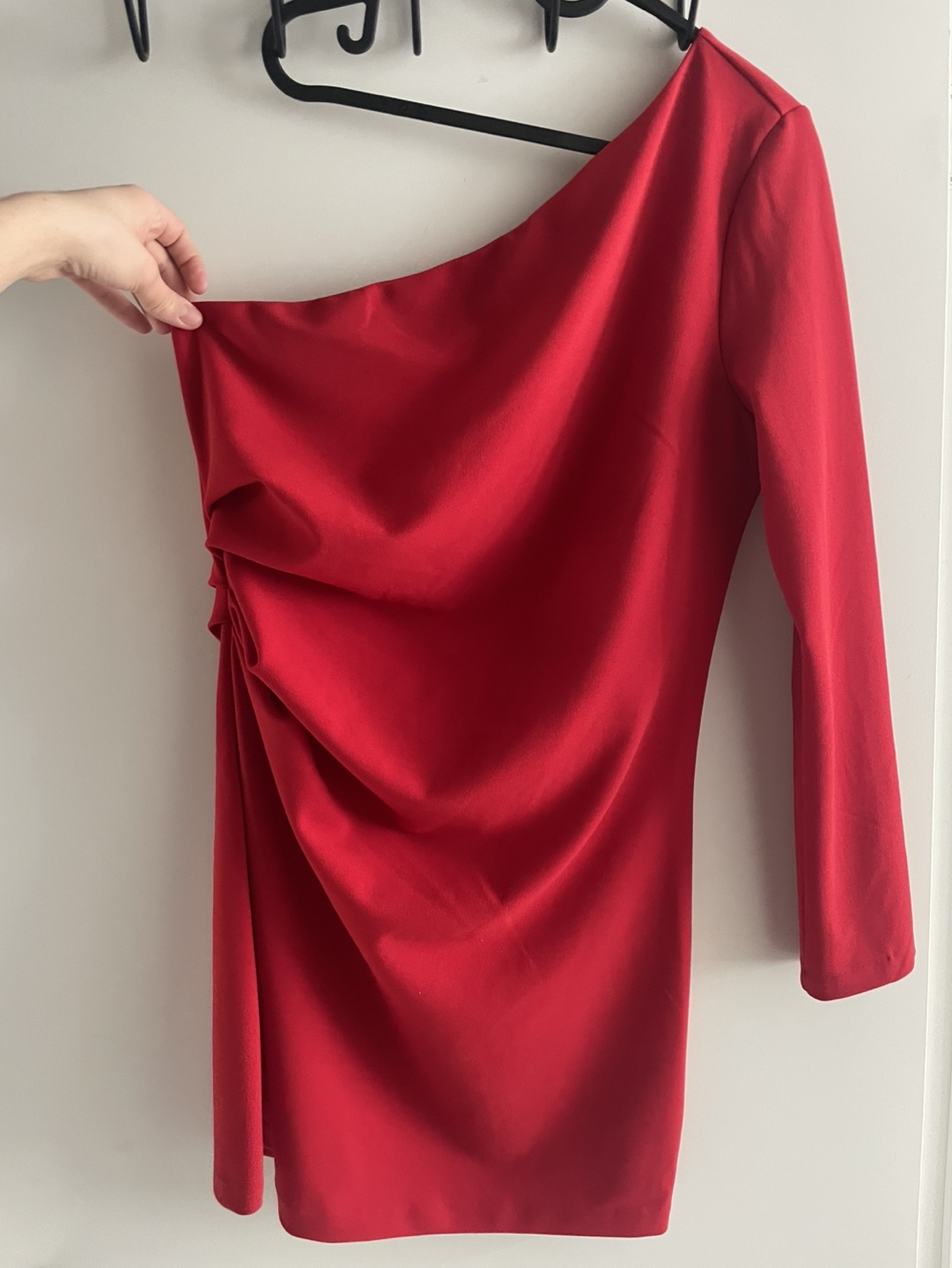 Red One-Shoulder Mini Dress