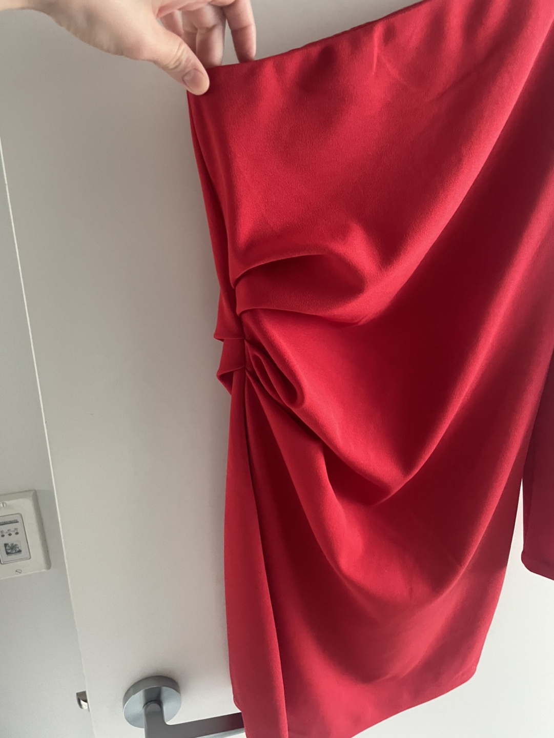 Red One-Shoulder Mini Dress - photo 2