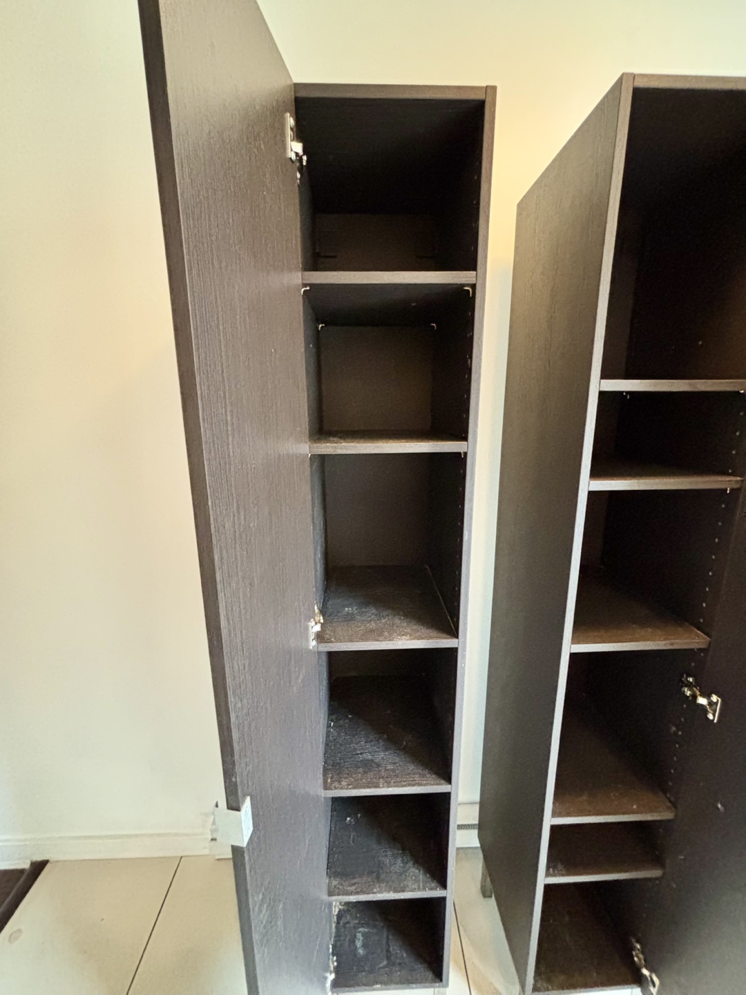 Pair of Dark Brown Tall Storage Cabinets - photo 3