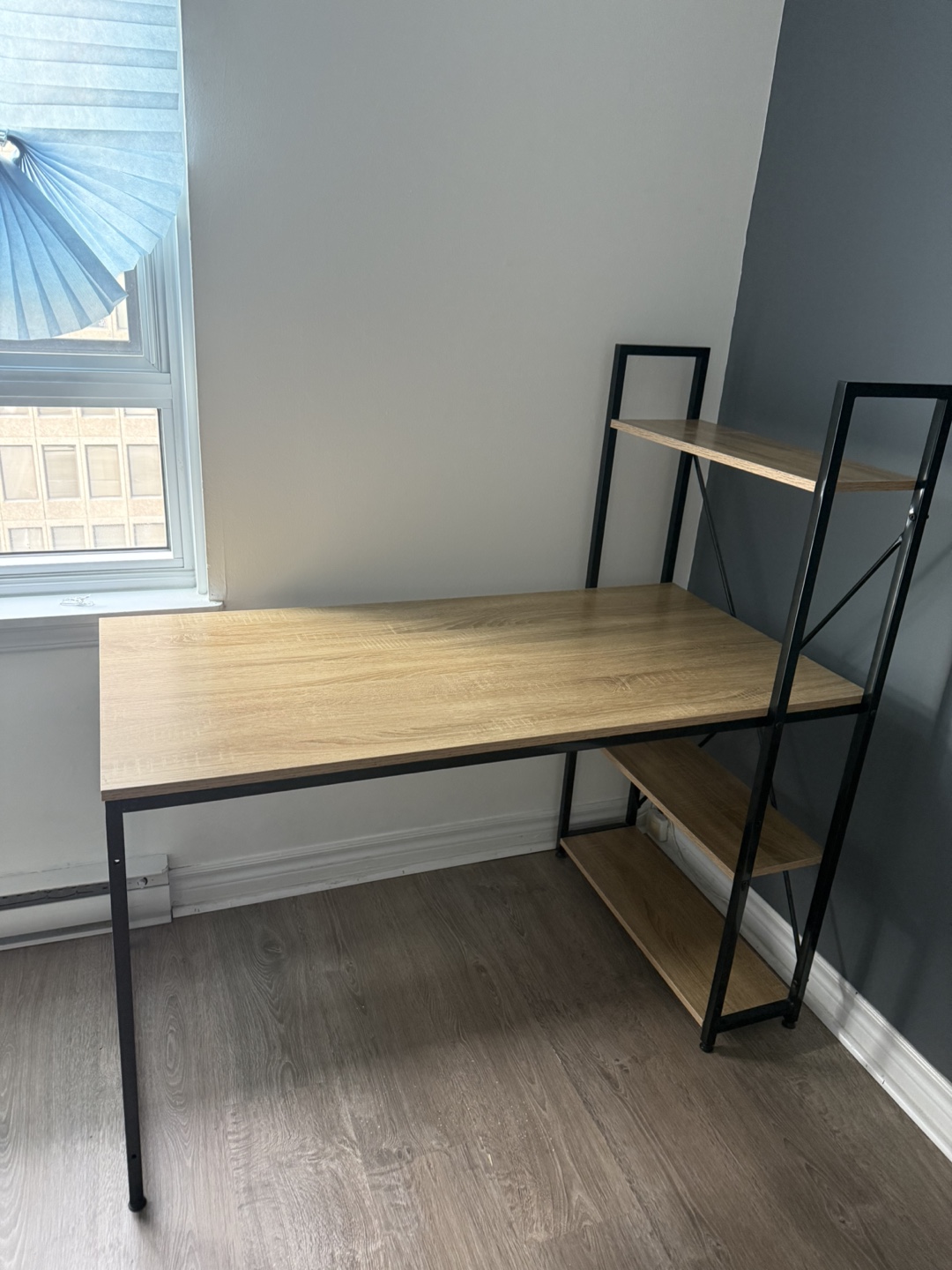 Computer Desk with Bookshelves - Rustic Brown