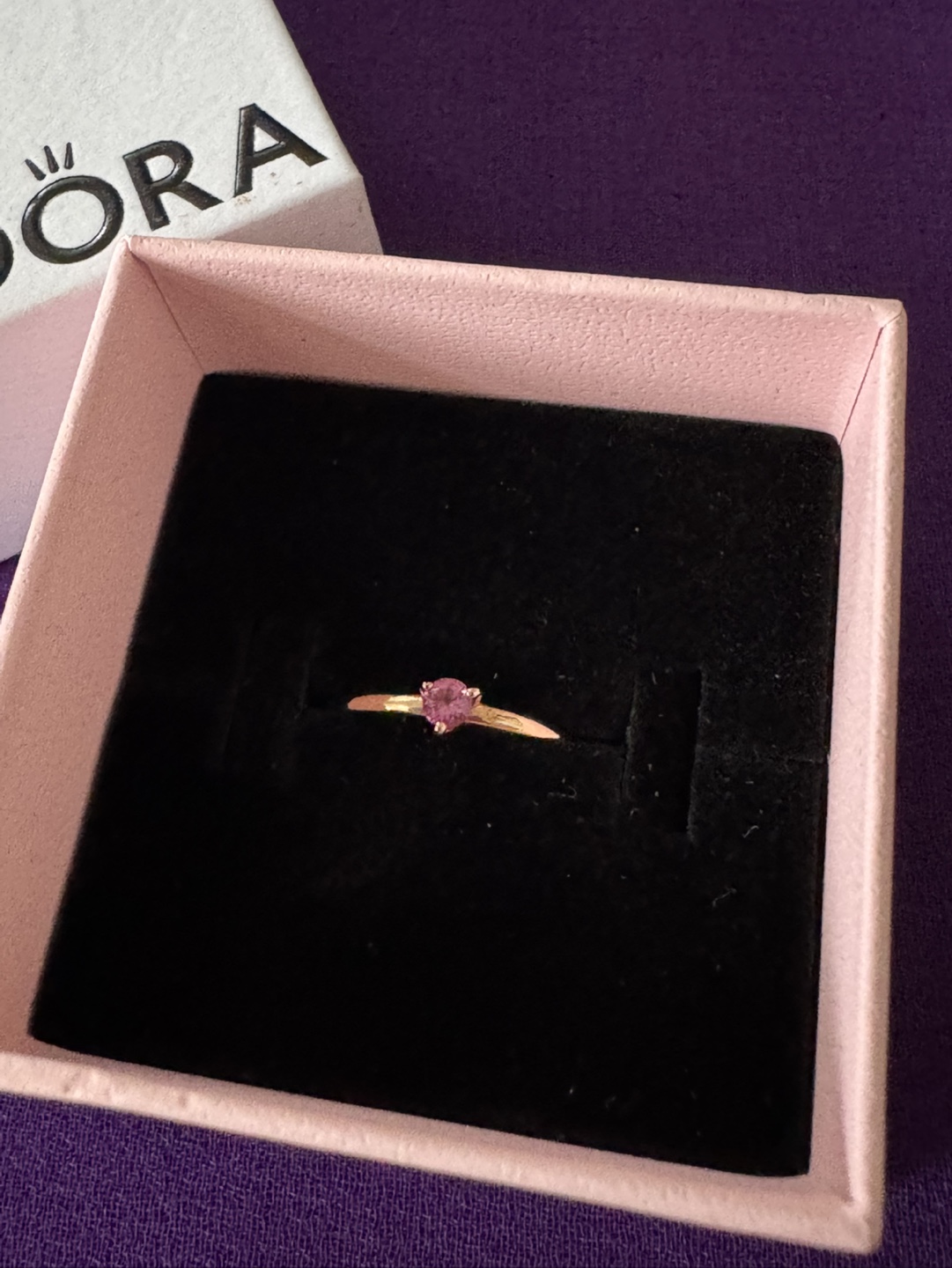 Pandora Pink Solitaire Ring, Rose Gold-Plated