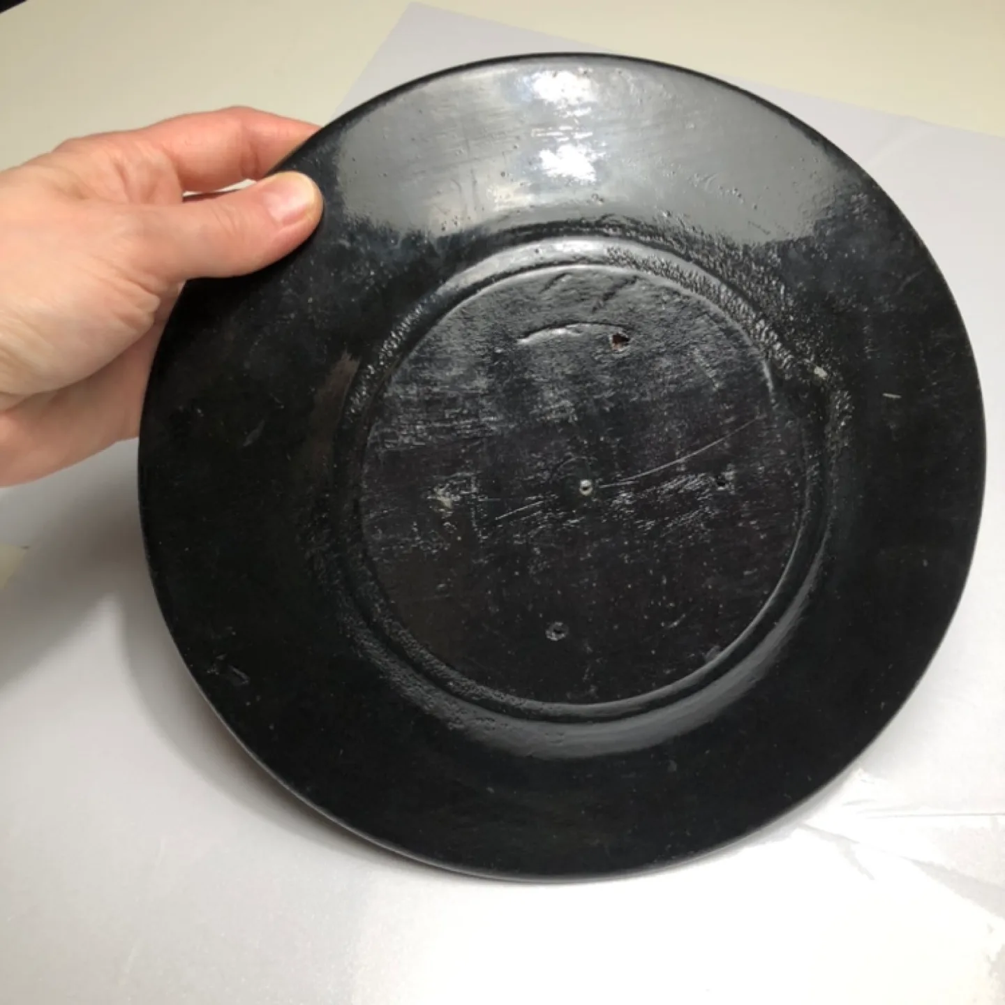 Vintage Hand-Painted Ukrainian Wooden Plate image indicator(4)