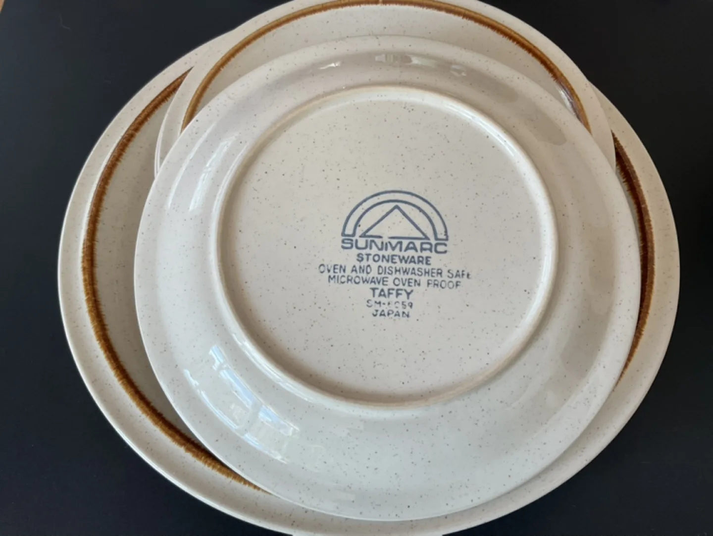 Vintage Sunmarc Stoneware Taffy Dinner Plates & Salad Plates image indicator(2)