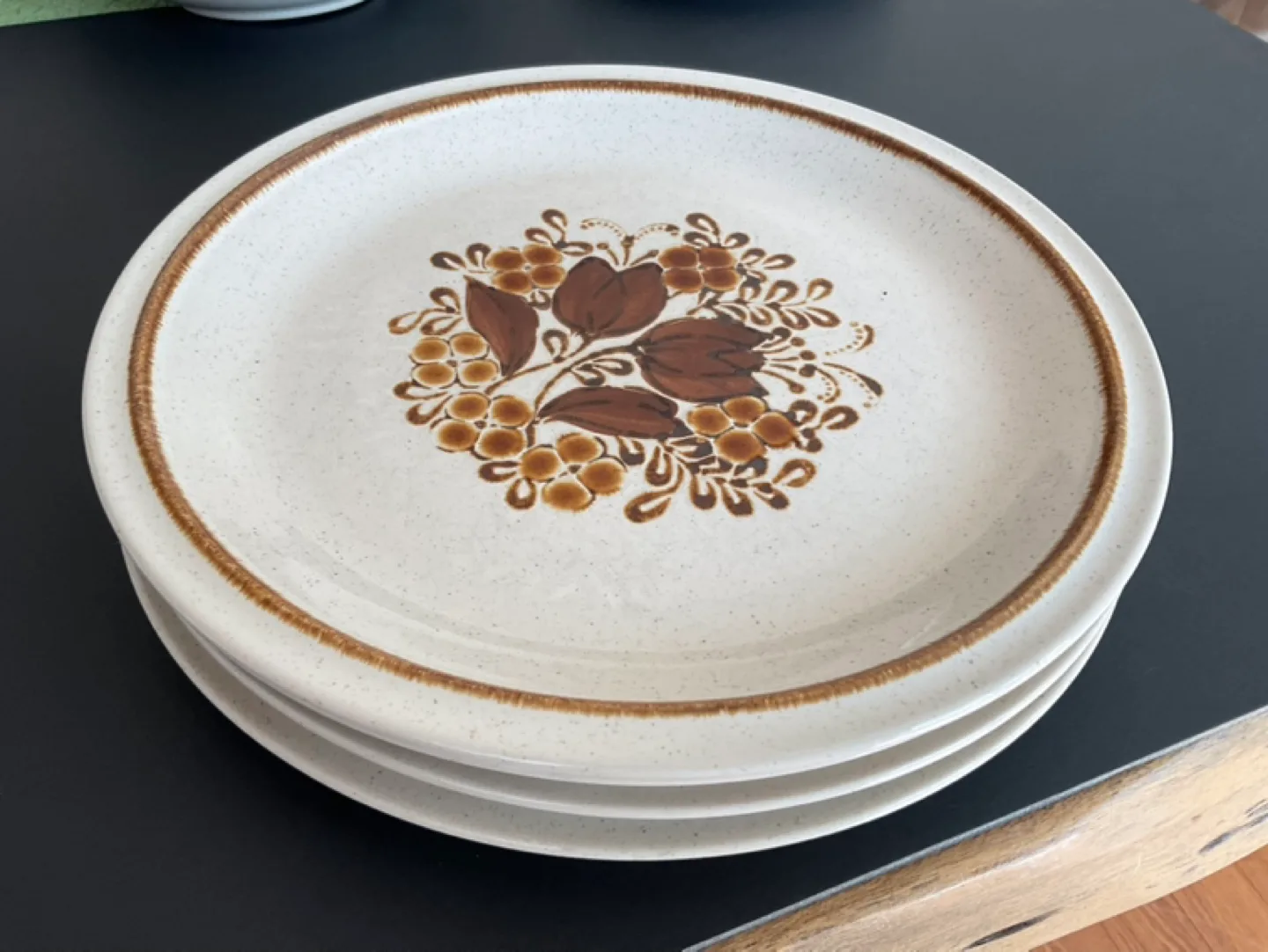 Vintage Sunmarc Stoneware Taffy Dinner Plates & Salad Plates image indicator(3)