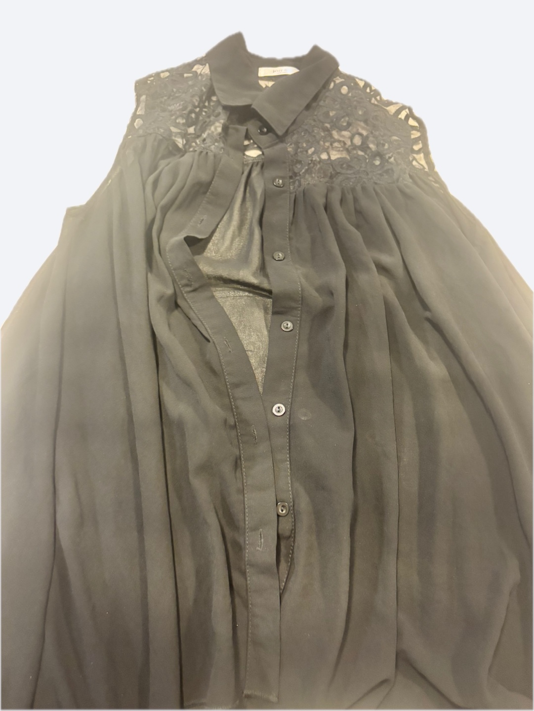 Kiss Me Black Lace Overlay Blouse