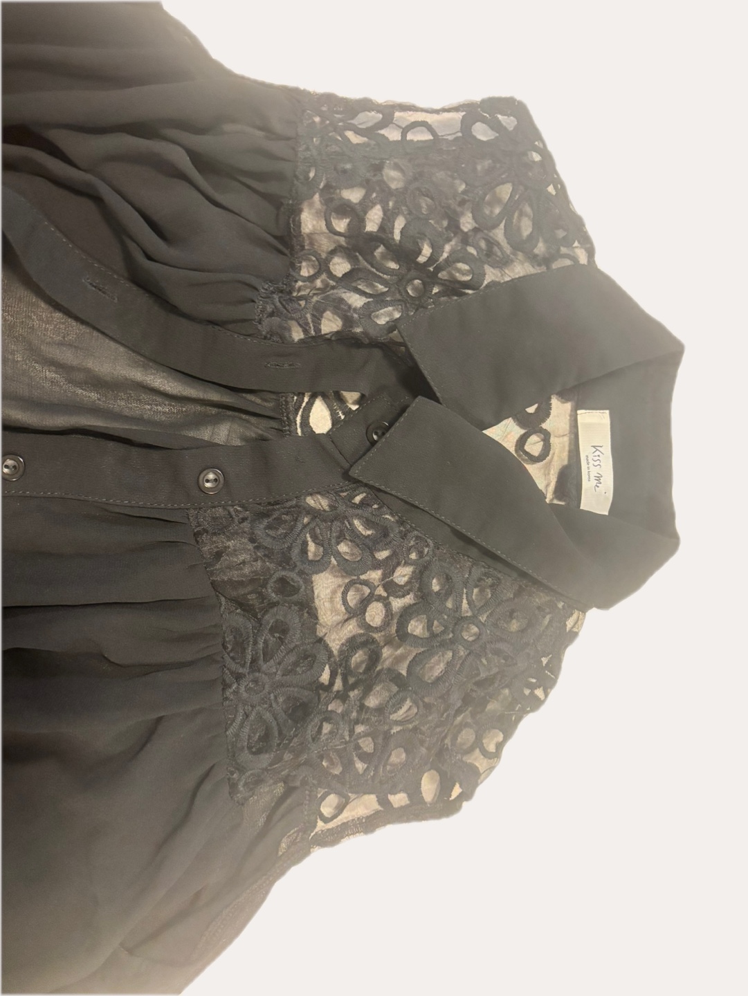 Kiss Me Black Lace Overlay Blouse - photo 3