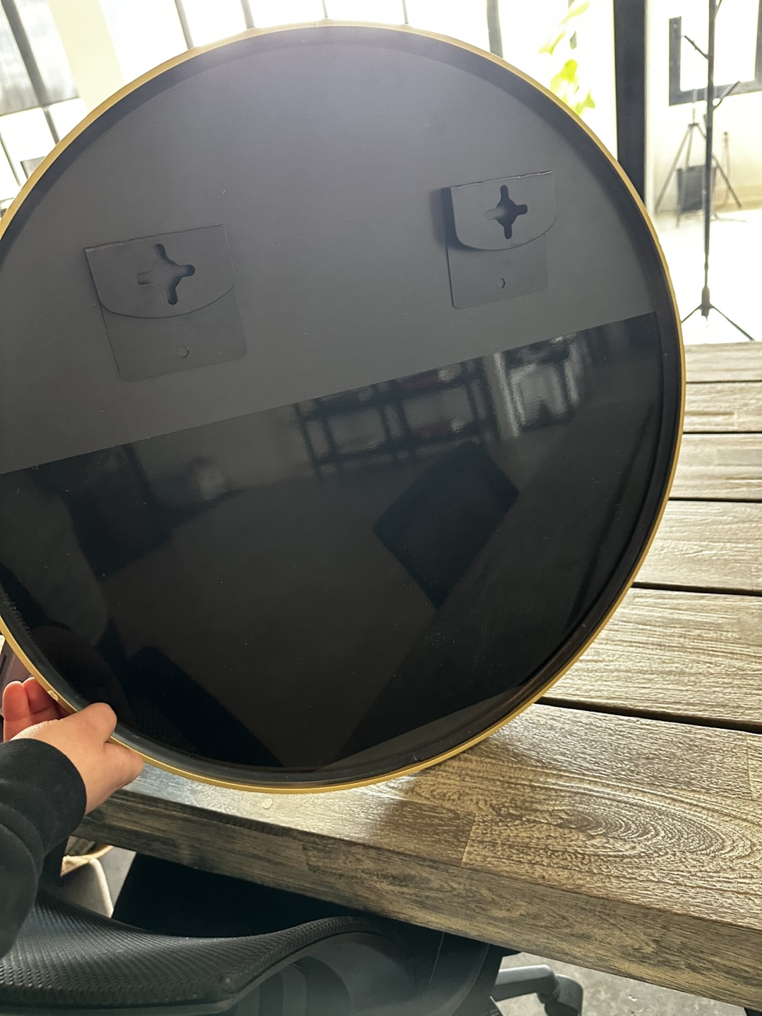 Large Round Gold Frame Mirror - photo 2