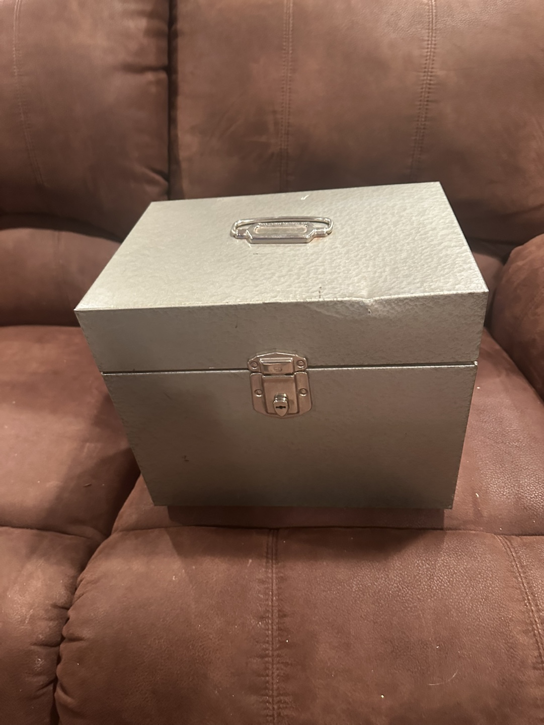 Vintage Metal Record Box