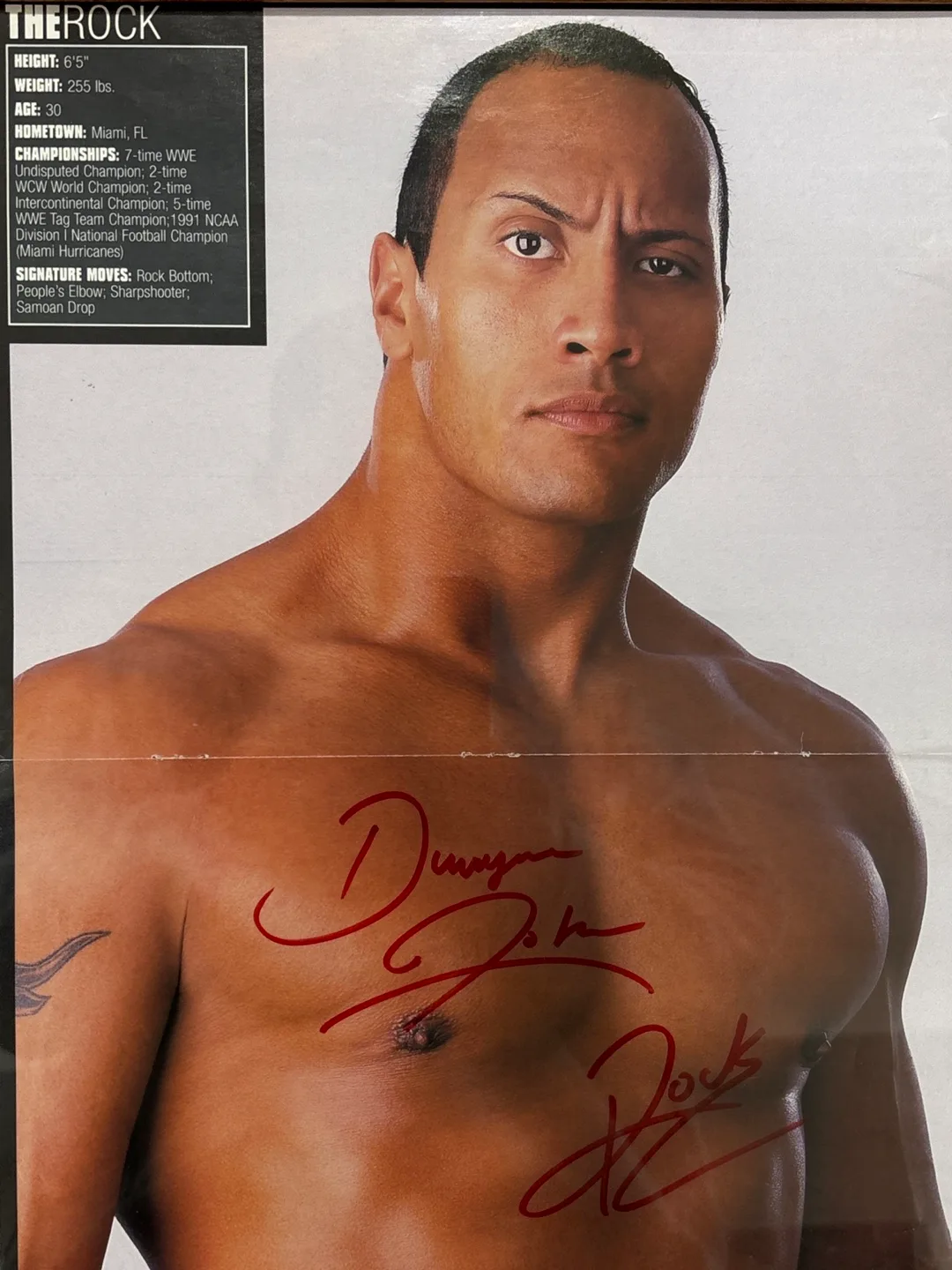 Framed Autographed The Rock Photo image indicator(2)