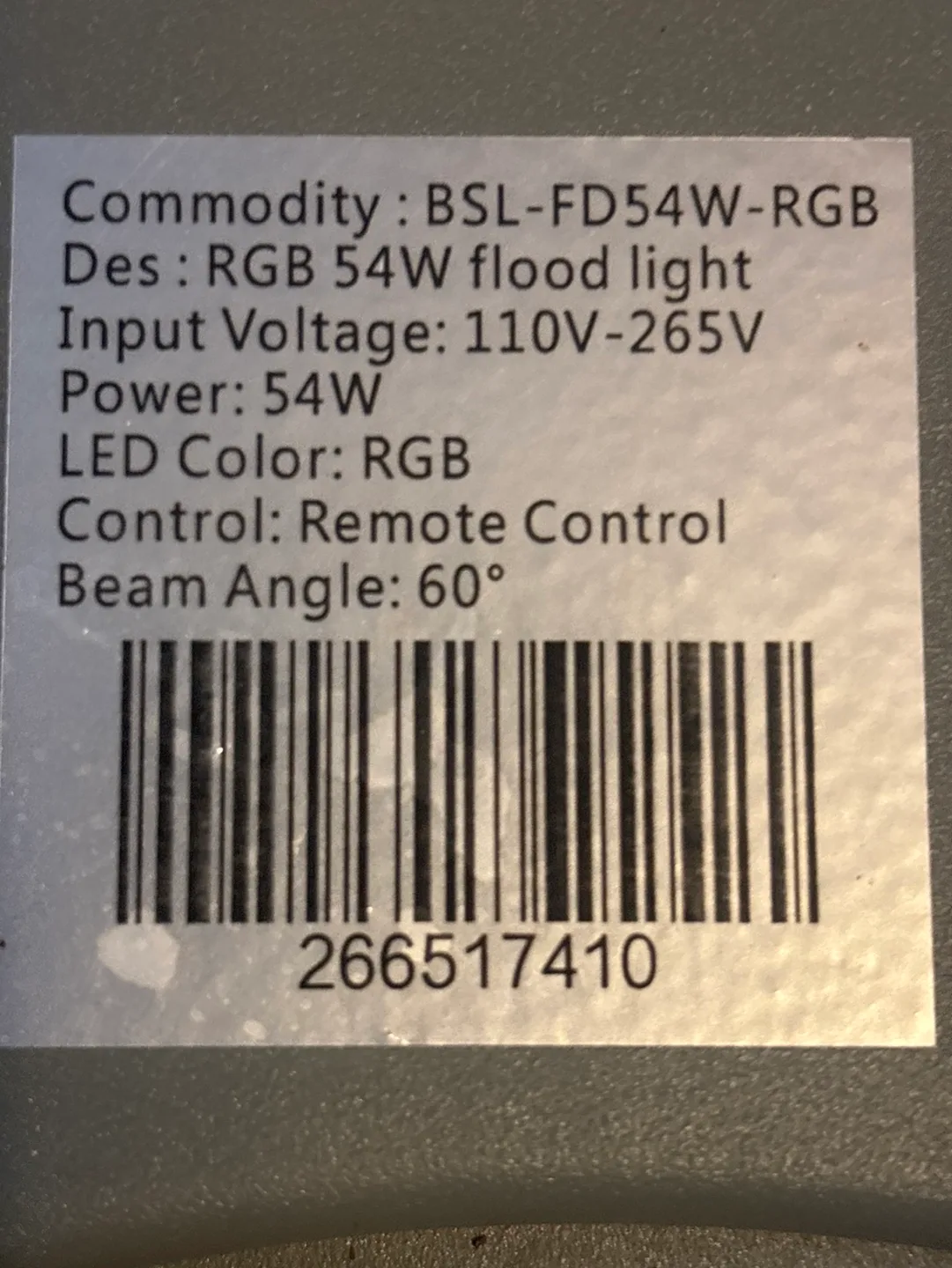 54W RGB LED Flood Light with Remote image indicator(3)