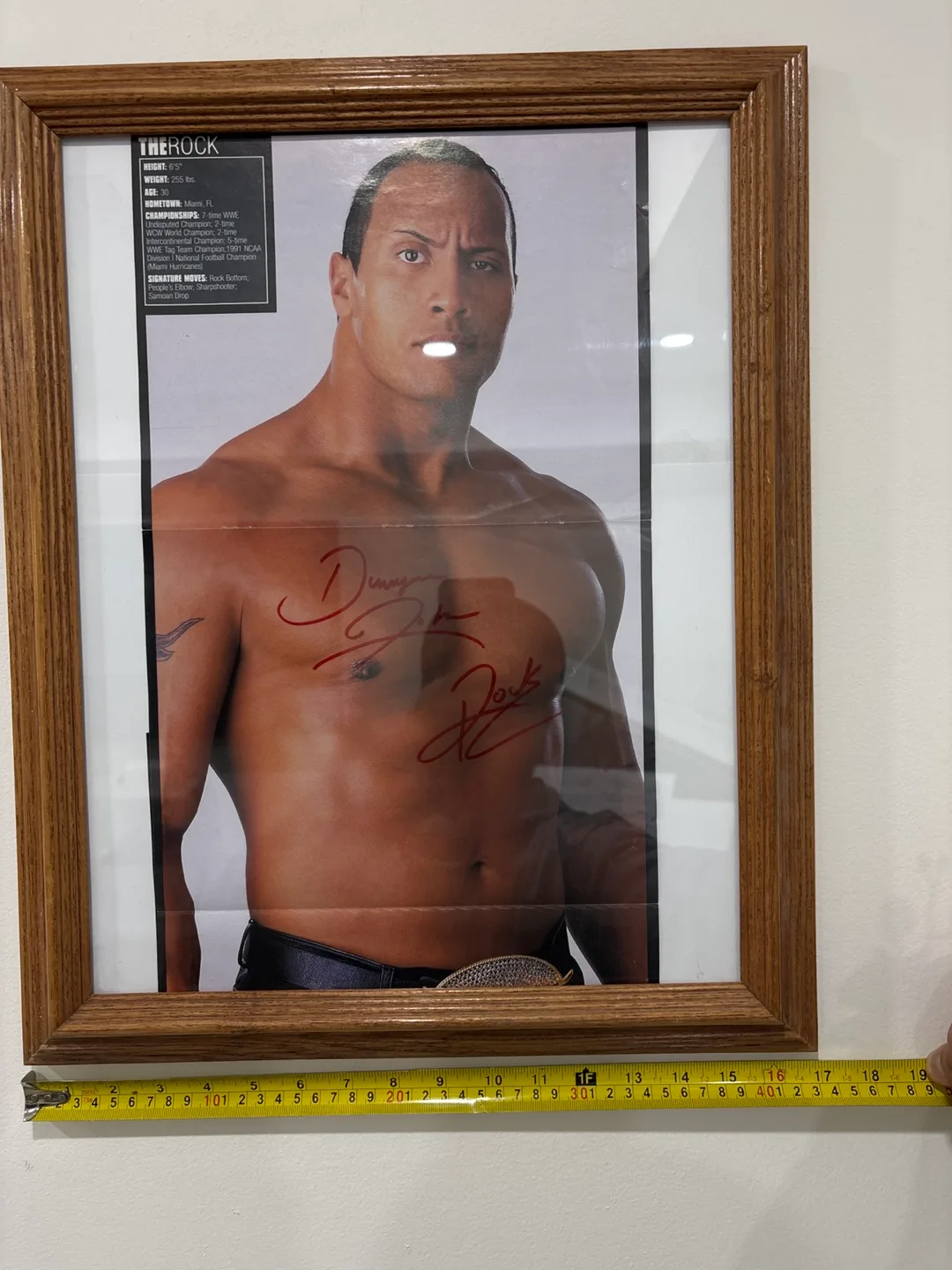 Framed Autographed The Rock Photo image indicator(9)