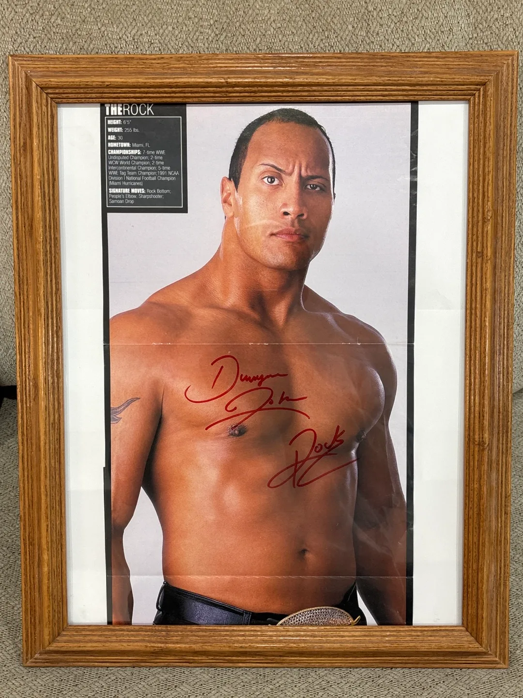 Framed Autographed The Rock Photo image indicator(6)