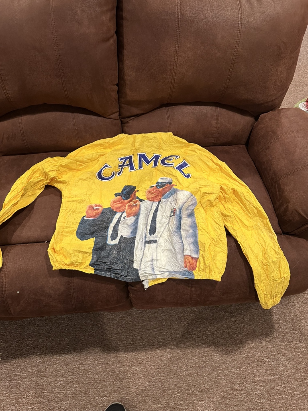 Vintage Camel Cigarettes Yellow Rain Jacket