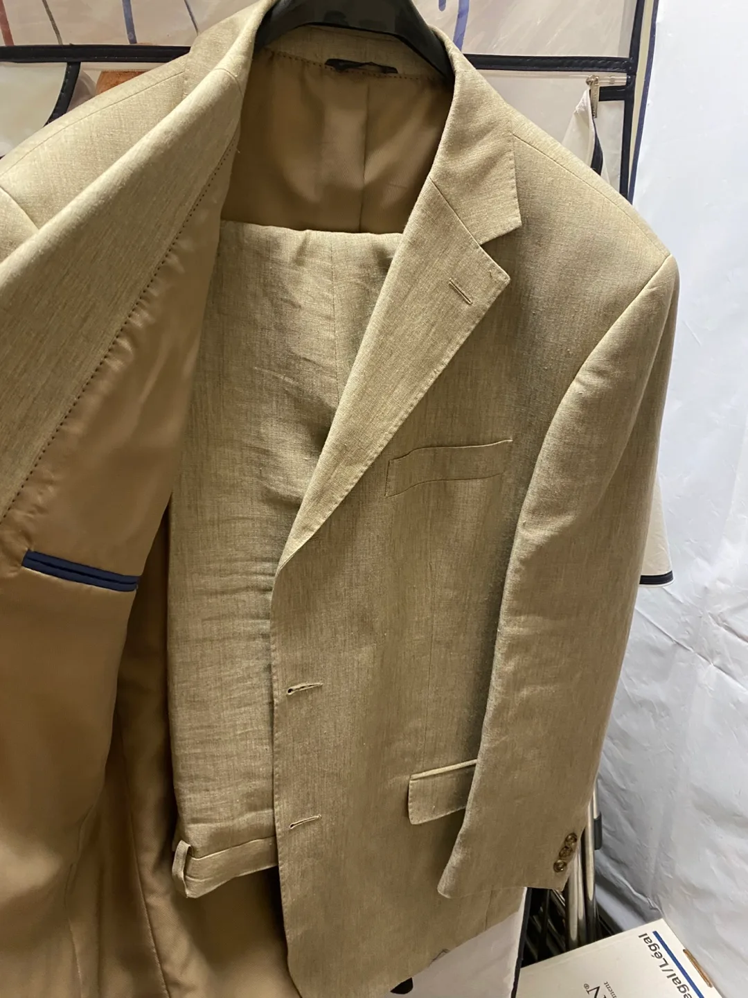Men's Beige Linen Suit image indicator(2)