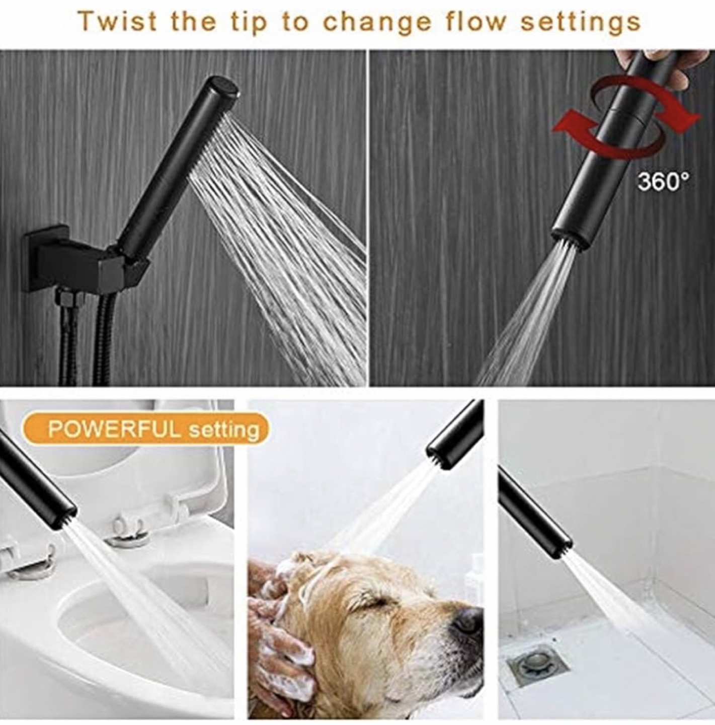 Black Matte Square Rainfall Shower Faucet System - photo 2