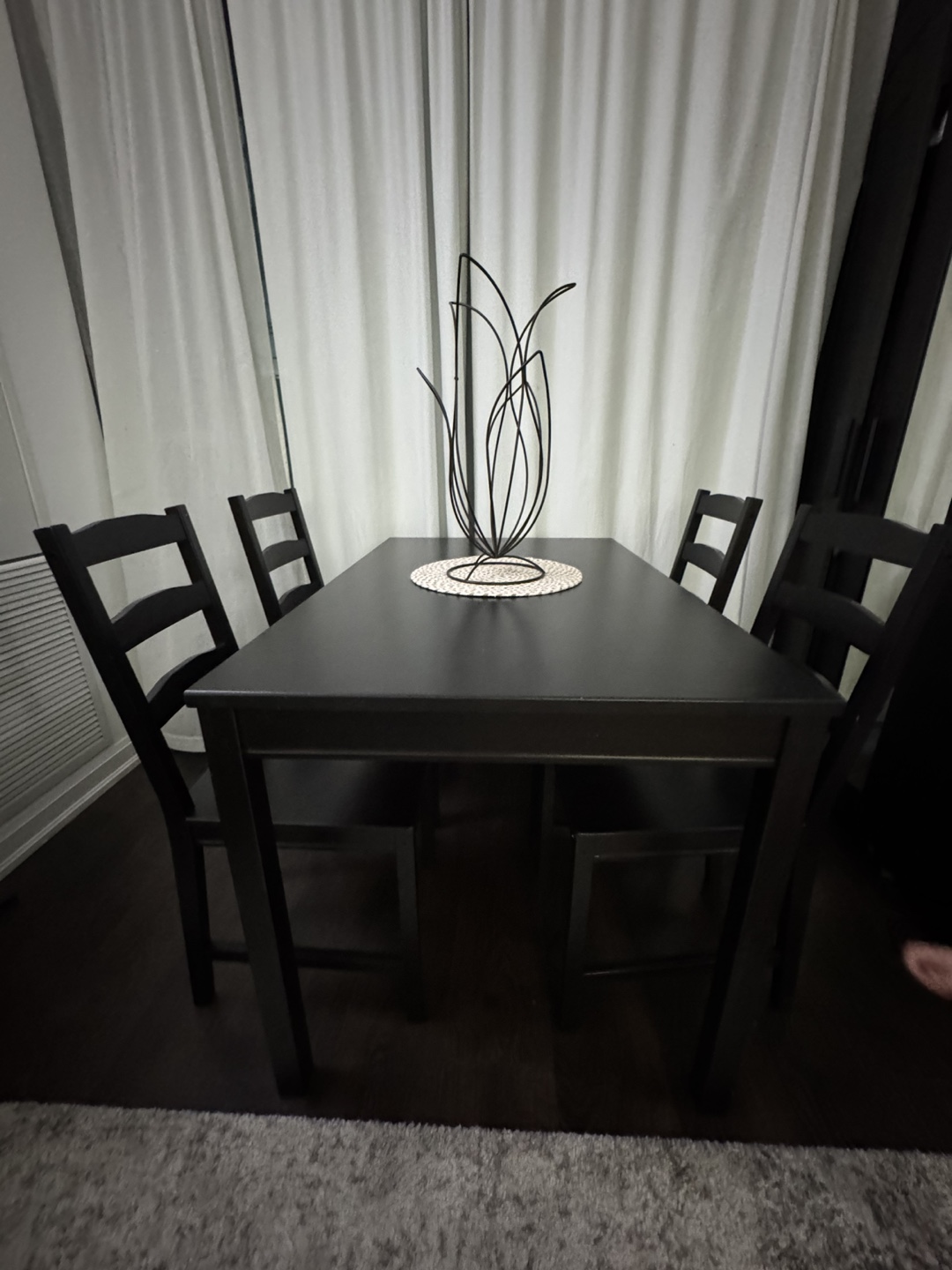 Black Dining Table & 4 Chairs Set - photo 2