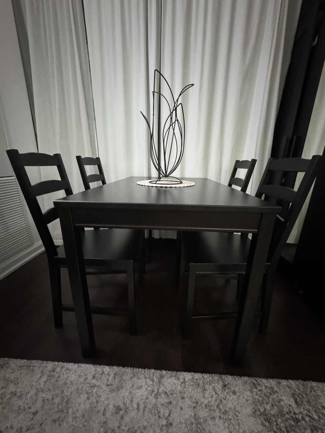 Black Dining Table & 4 Chairs Set - photo 3