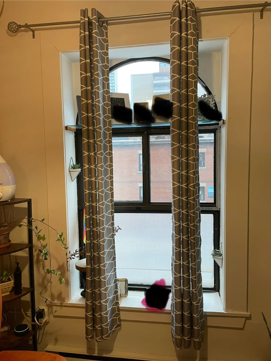 Grey Geometric Pattern Curtains - 2 Panels image indicator(2)