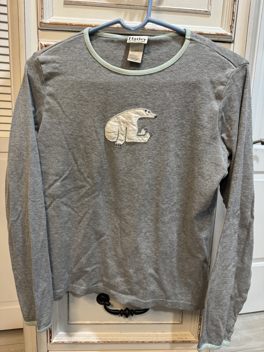 Hatley Women's Size M Long Sleeve Shirt Gray Polar Bear - photo 2