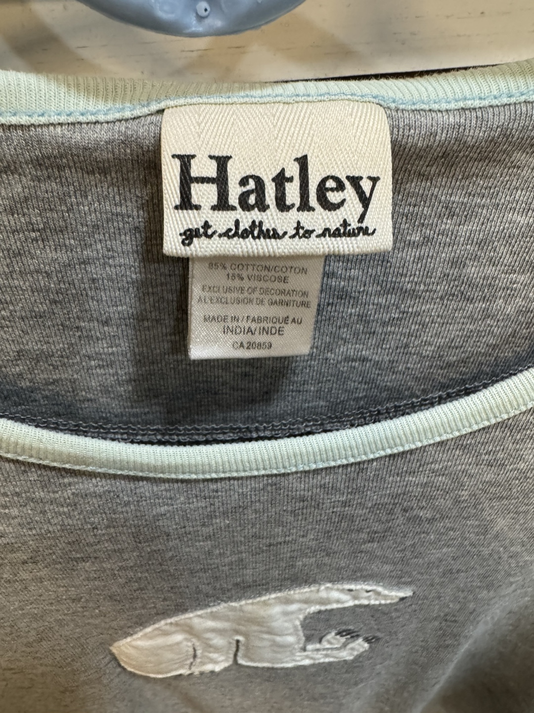Hatley Women's Size M Long Sleeve Shirt Gray Polar Bear - photo 5