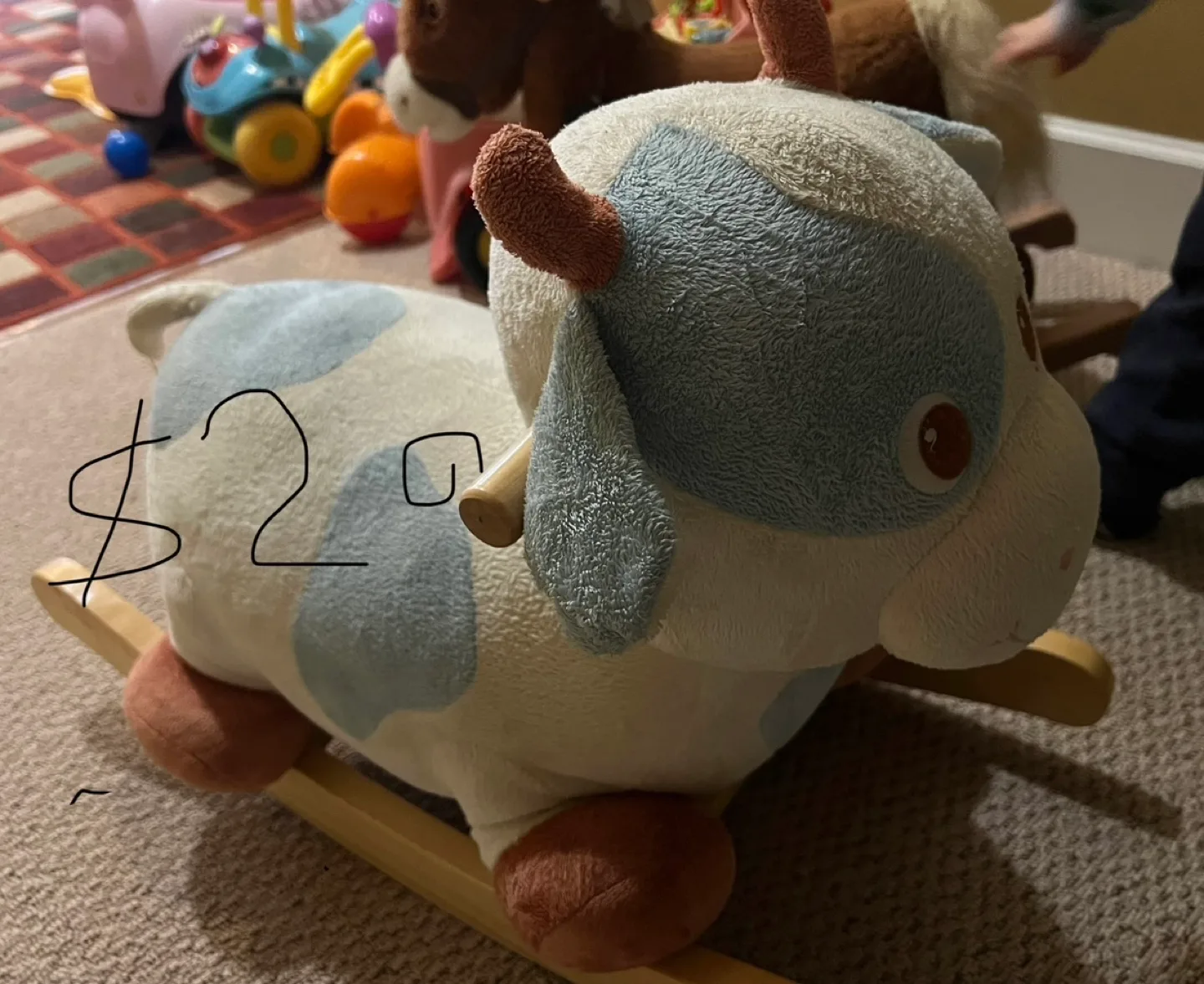 Kids' Toy Bundle: Rocking Cow, Princess Castle, Rocking Horse image indicator(2)