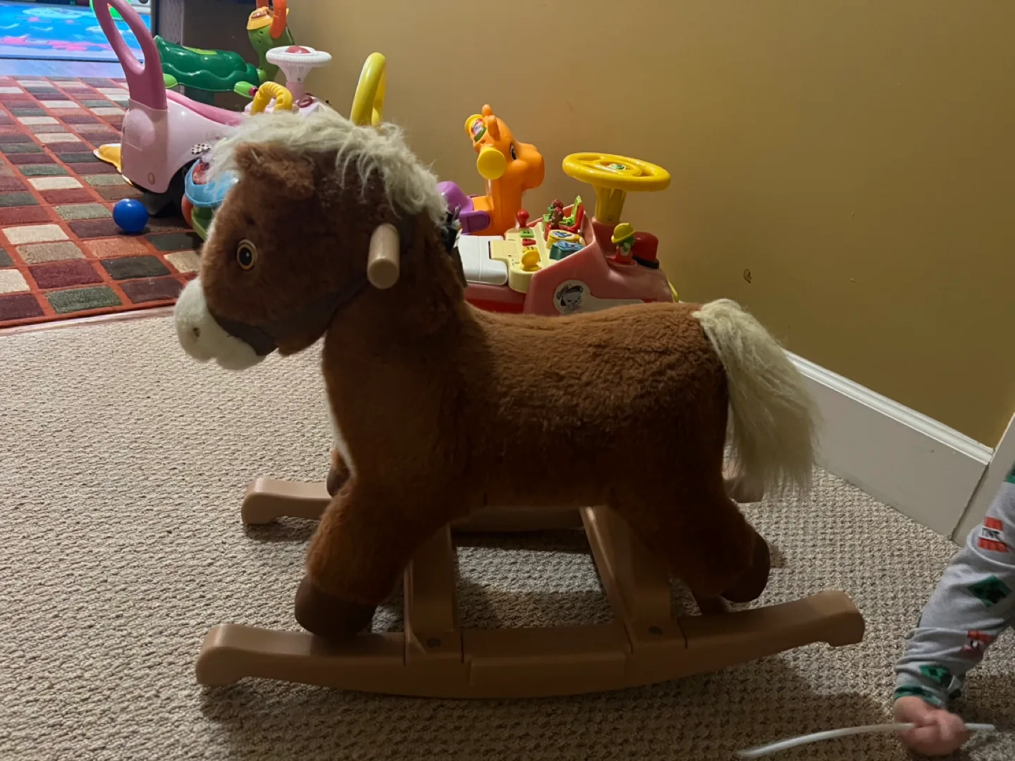 Kids' Toy Bundle: Rocking Cow, Princess Castle, Rocking Horse image indicator(3)