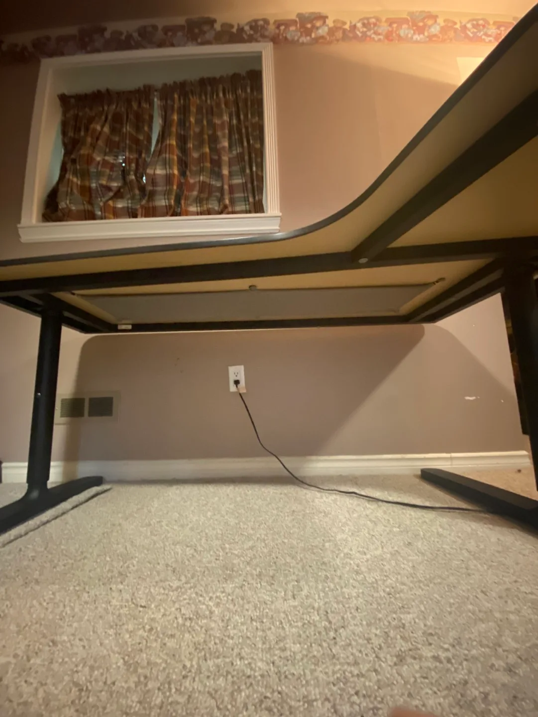 (delivery available)black right corner adjustable ikea desk image indicator(4)