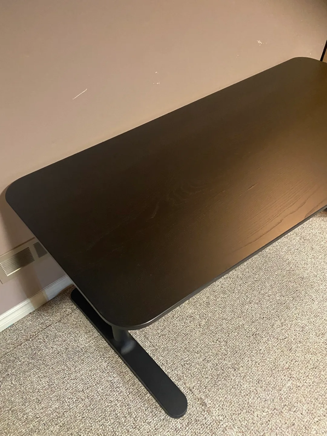 (delivery available)black right corner adjustable ikea desk image indicator(2)