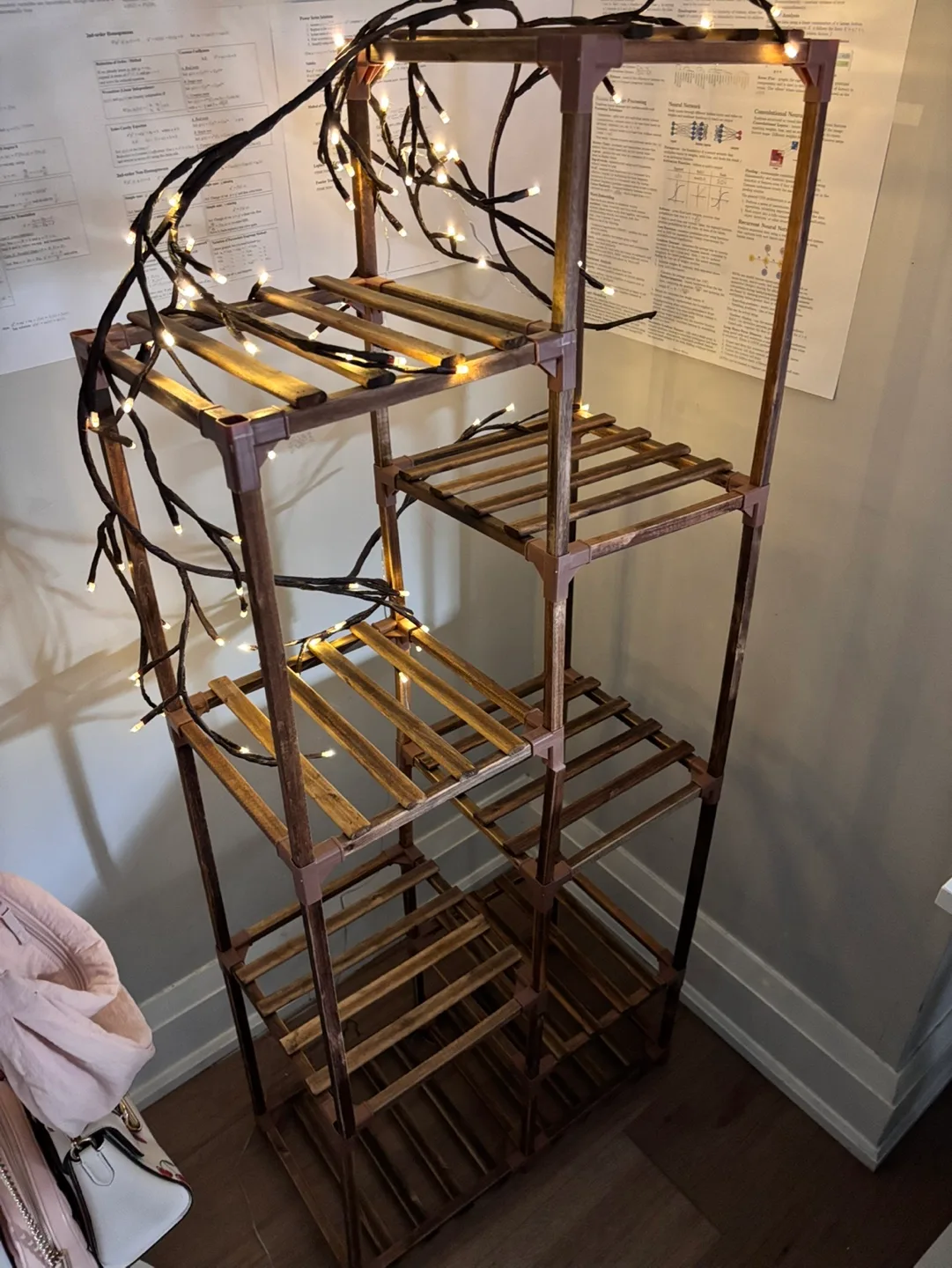 Wooden shelf organiser (comes with fairy lights) image indicator(2)