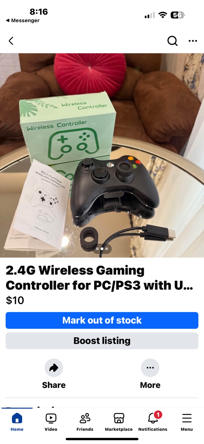 2.4G Wireless Gaming Controller for PC/PS3