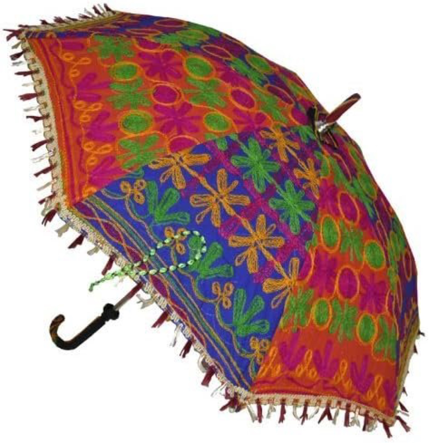 Colorful Embroidered Indian Umbrella