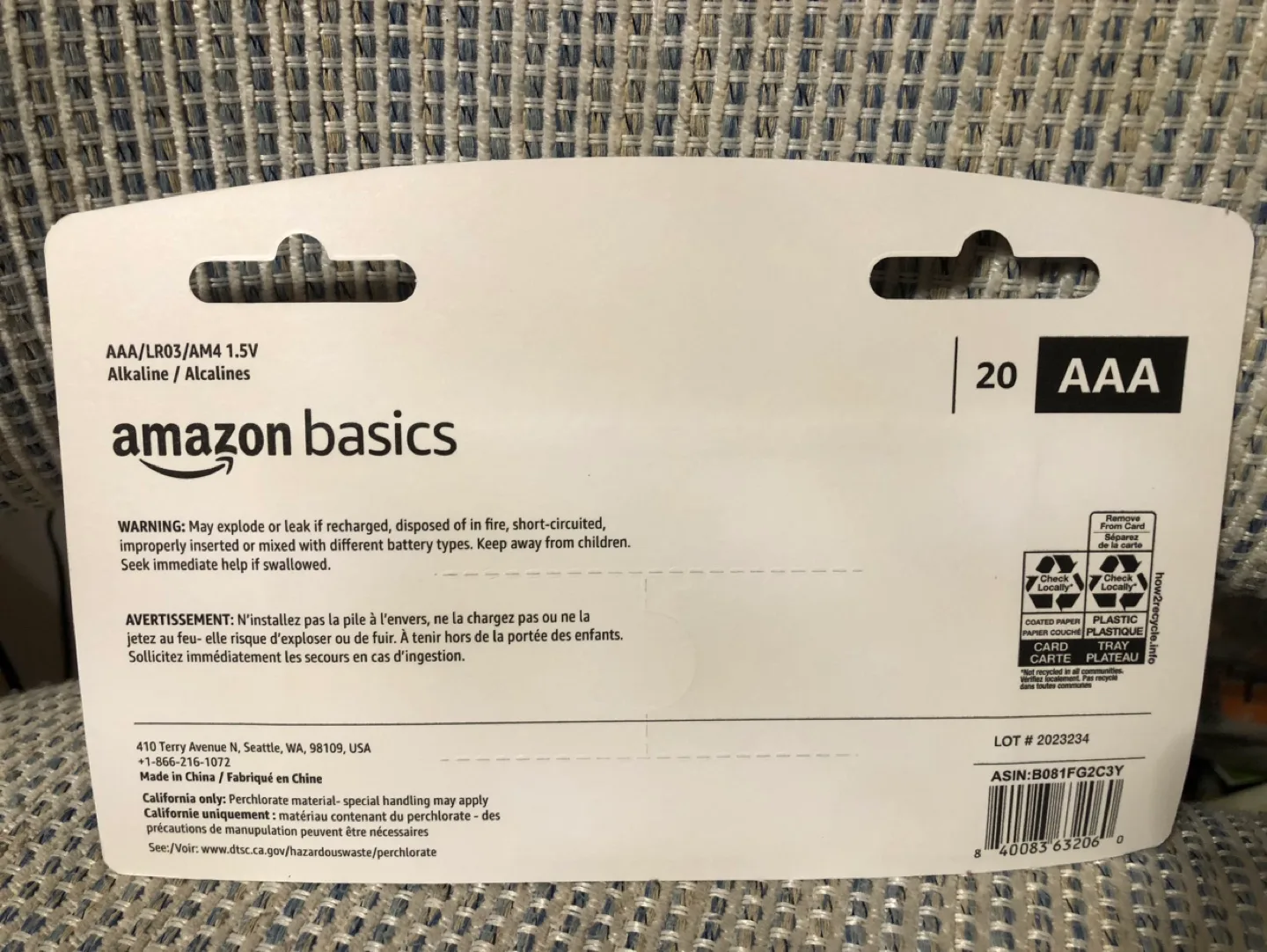 20-Pack AAA Alkaline Batteries, 1.5 Volt, Long-Lasting Power image indicator(2)