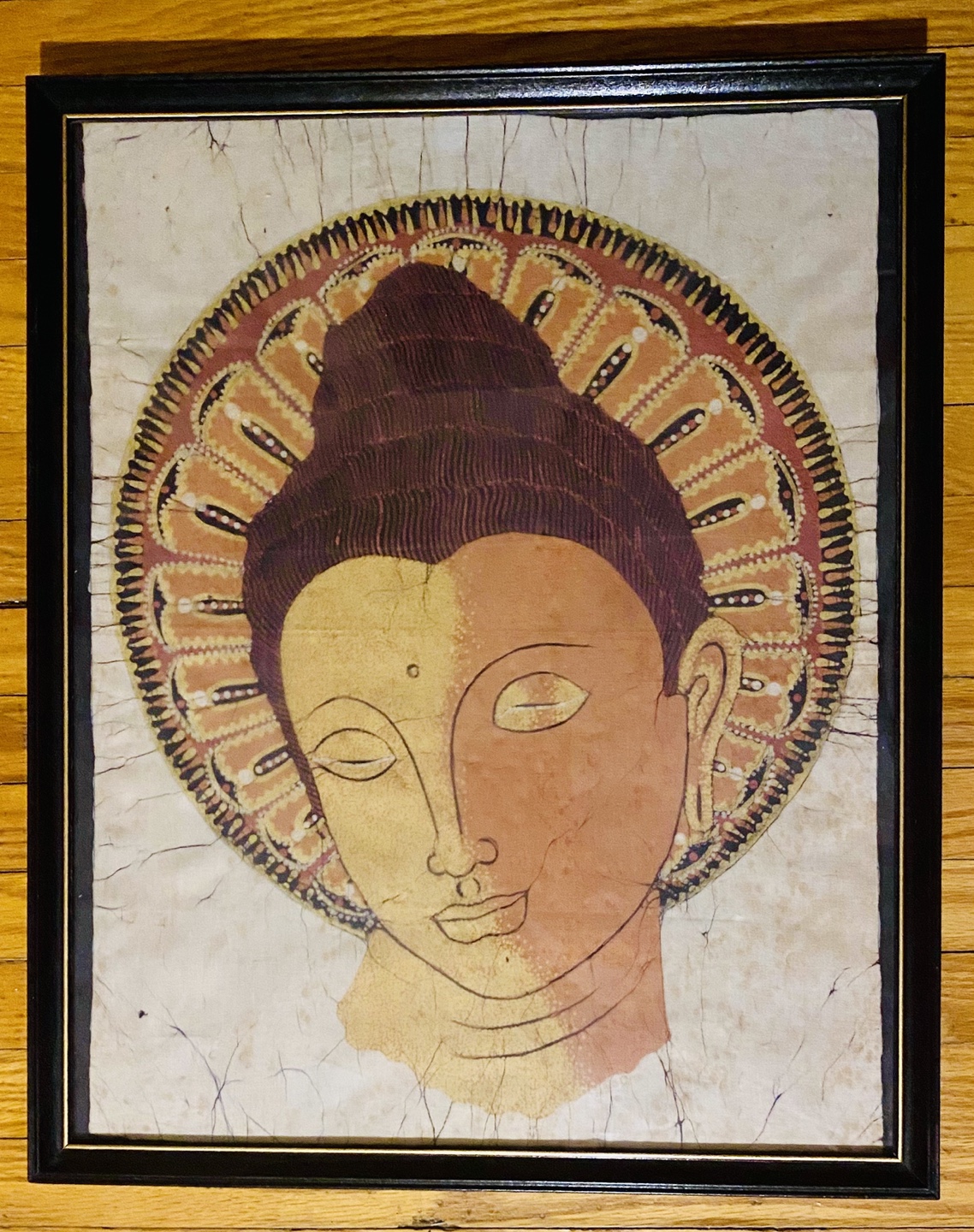 Vintage Batik Buddha Wall Art