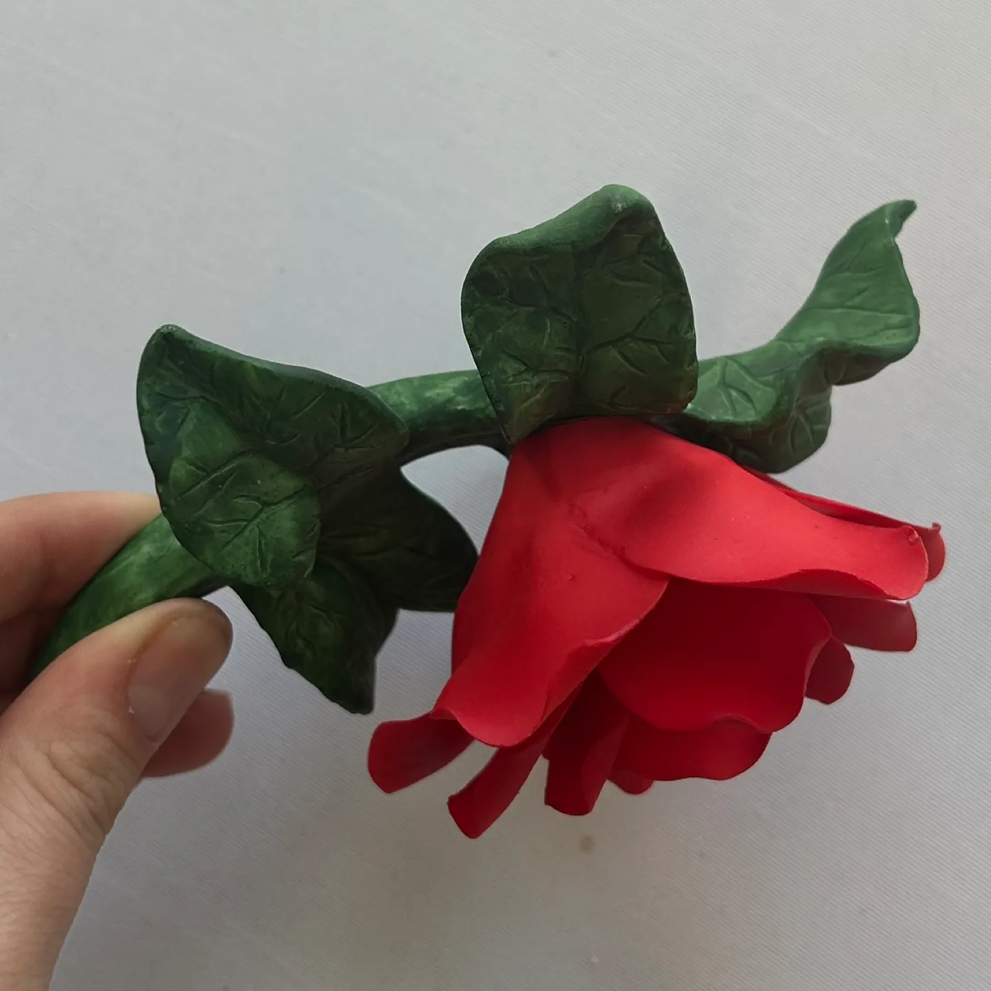 Vintage 1980 Mr Lincoln Porcelain Red Rose Flower Figurine image indicator(5)