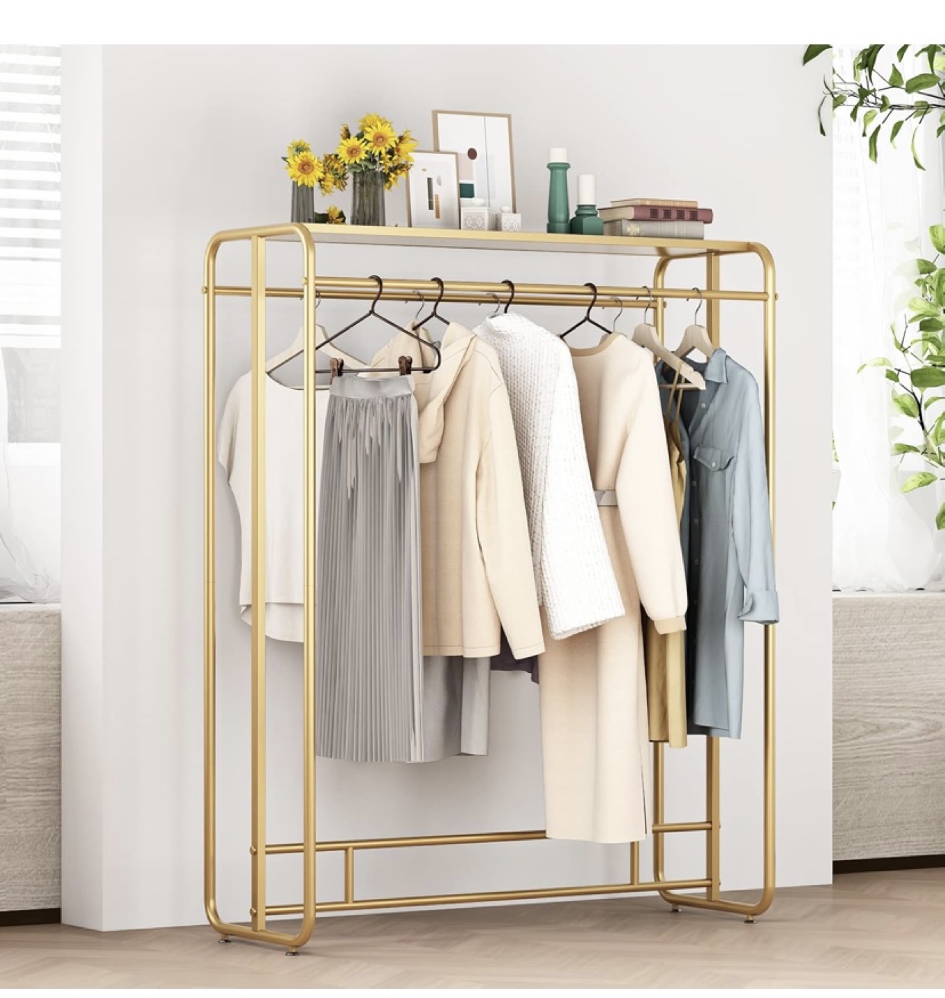 Gold Metal Clothing Rack