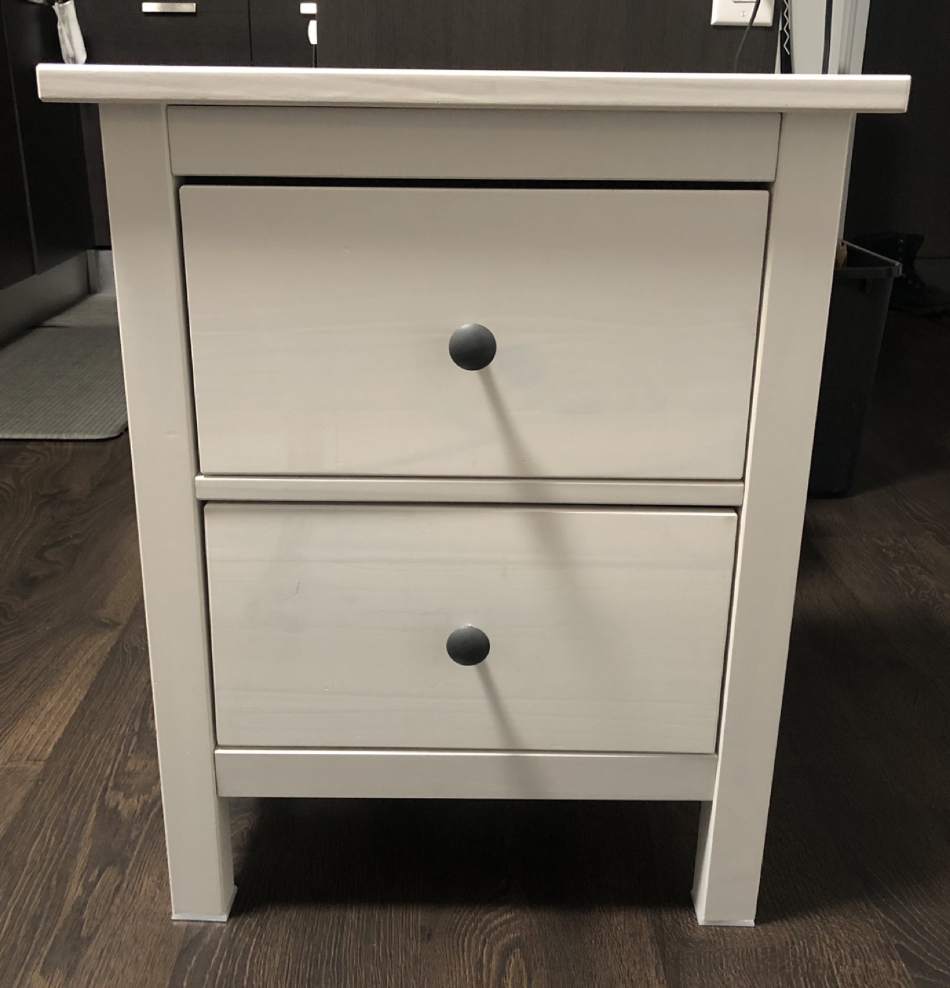 White Two-Drawer Nightstand
