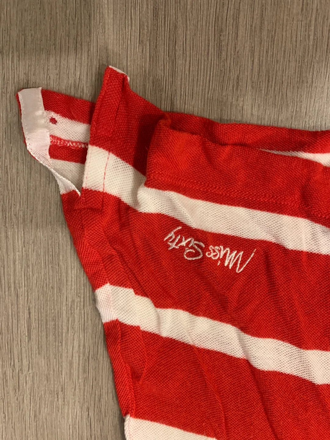 Miss Sixty Red and White Striped Polo Shirt image indicator(4)