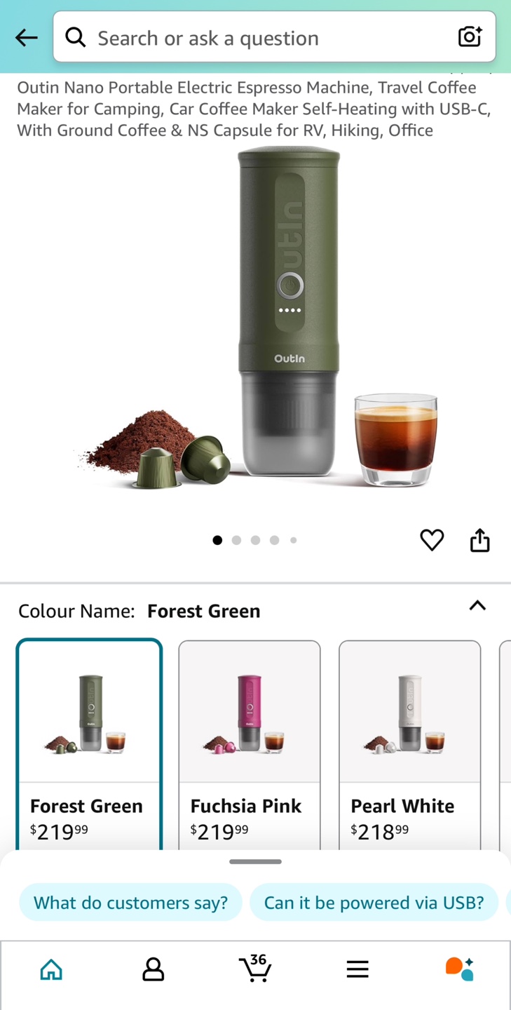 Outin Nano Portable Espresso Machine - Forest Green - photo 4